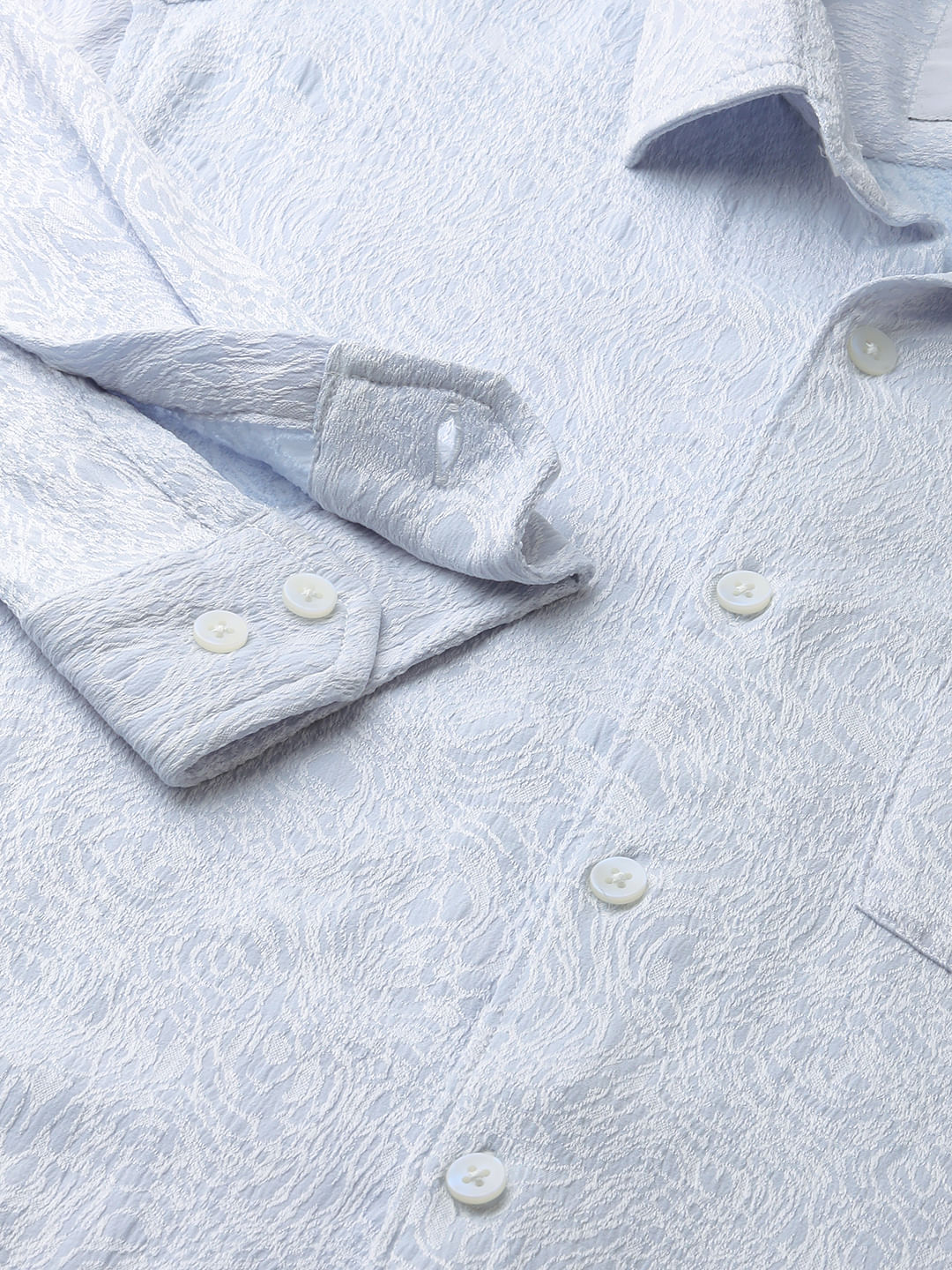 Columbia Blue Jacquard Shirt - Image 3