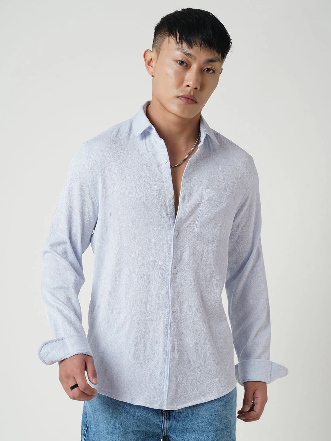 Columbia Blue Jacquard Shirt - Image 5