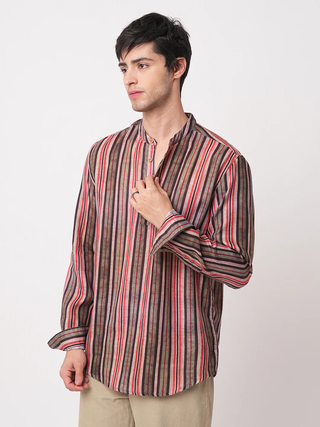 Contemporary Striped Multicolour Kurta - Image 5