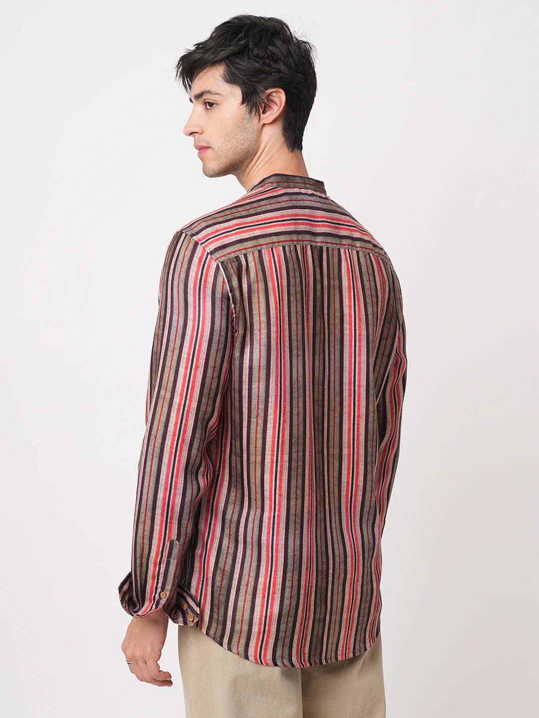 Contemporary Striped Multicolour Kurta - Image 6