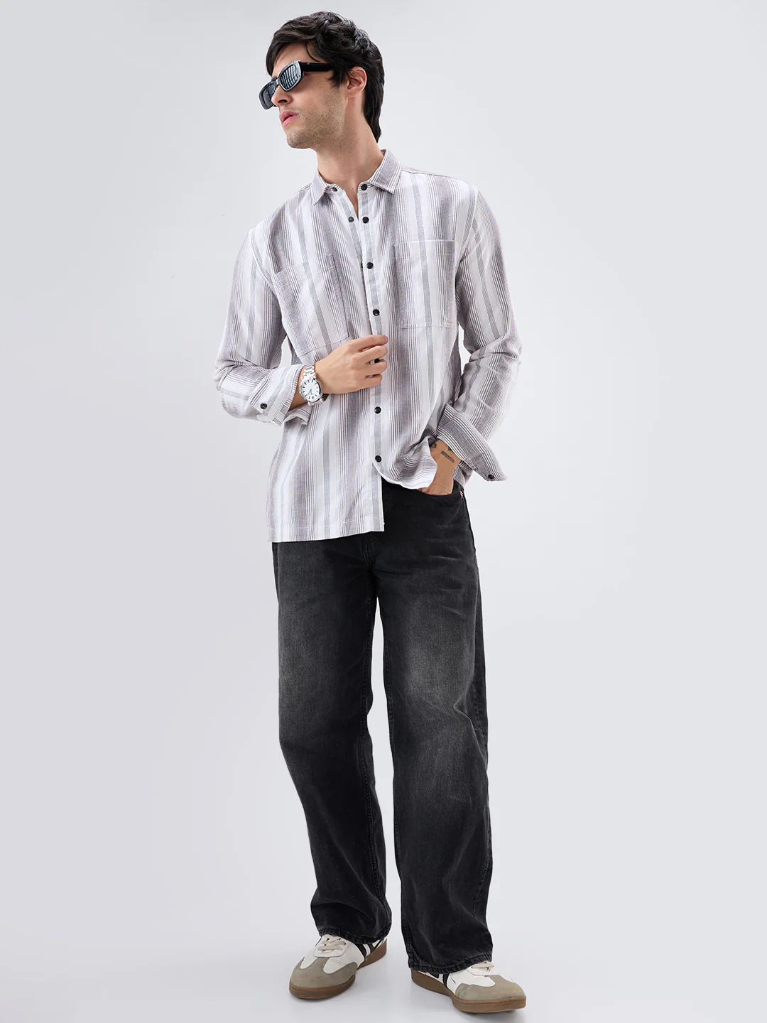 Contrast Echo Stripescape Double Pocket Shirt - Image 8