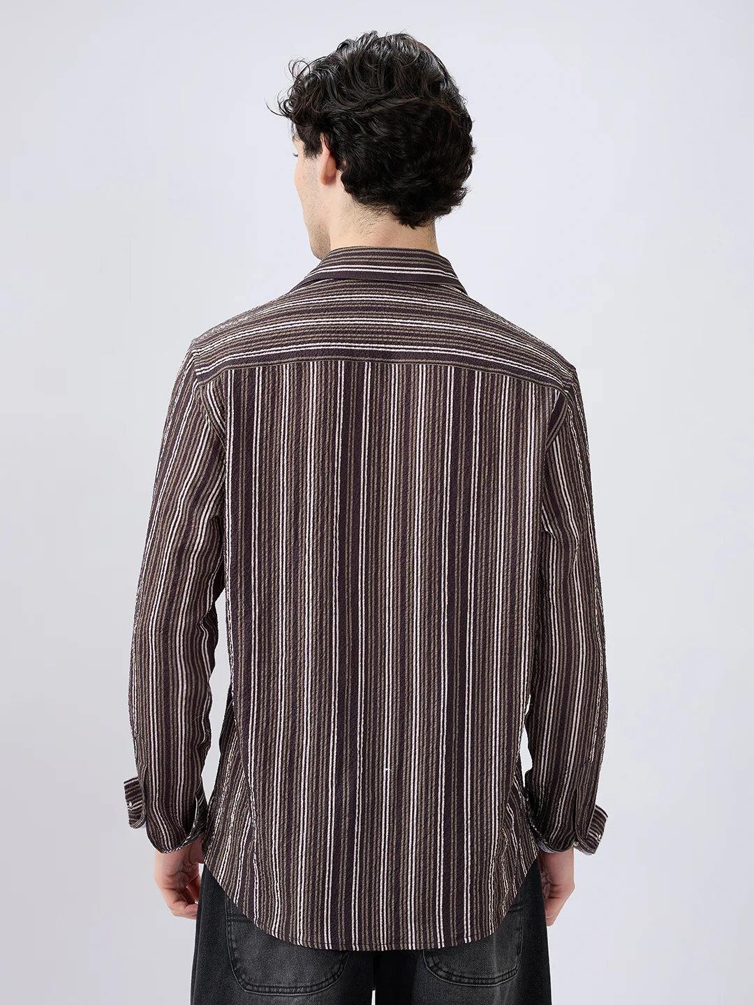 Contrast Pinstripe Evening Shirt - Image 6
