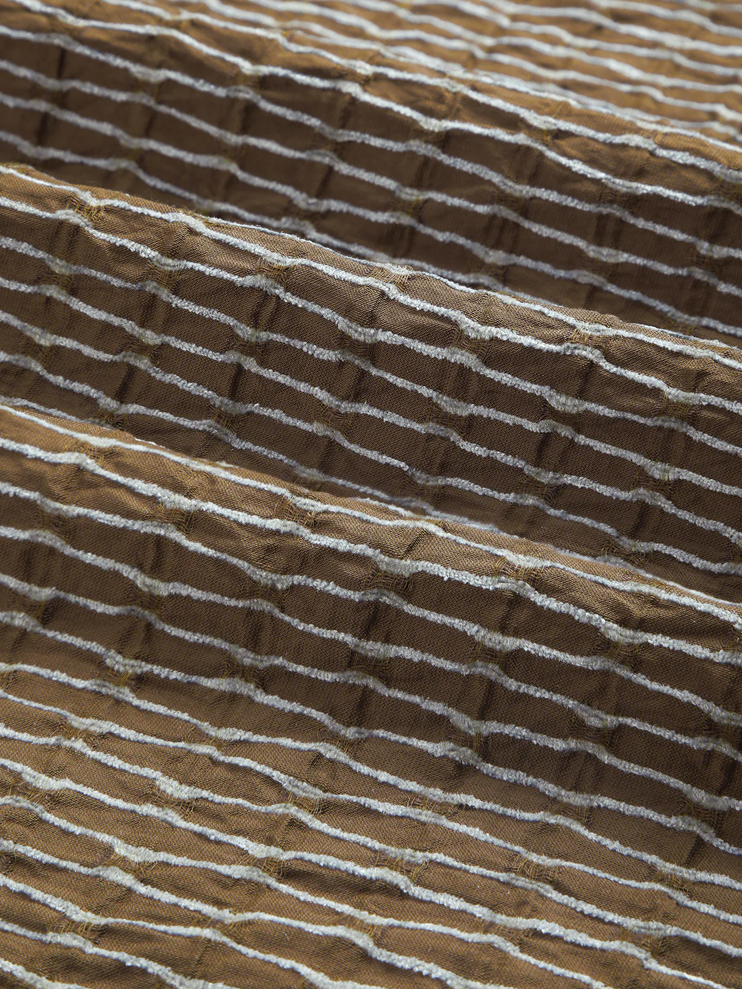 Contrast Wave Olive Horizontal Textured Shirt - Image 9