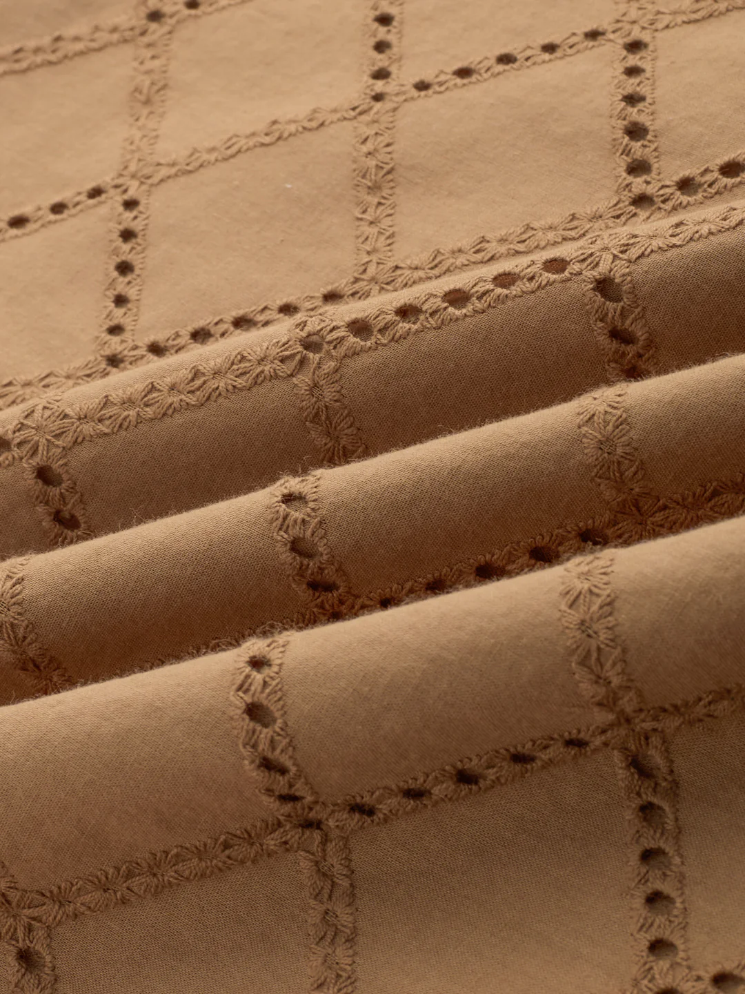 Copper Brown Diamond Schiffli Kurta - Image 3