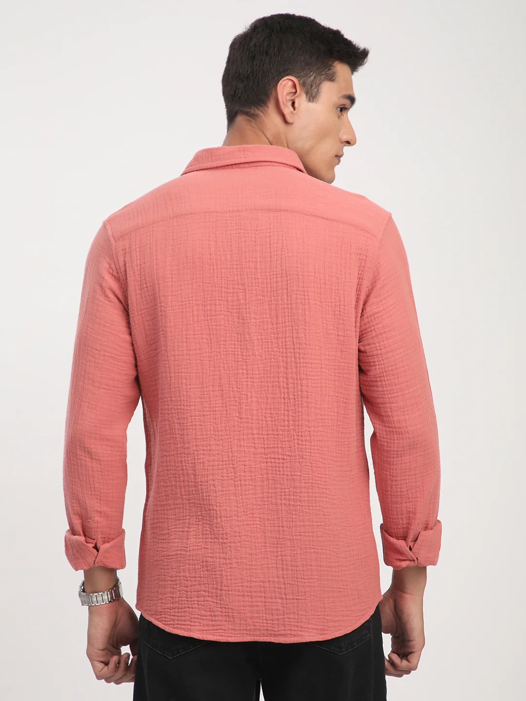 Coral Crinkled Double Cloth Shirt - Image 6