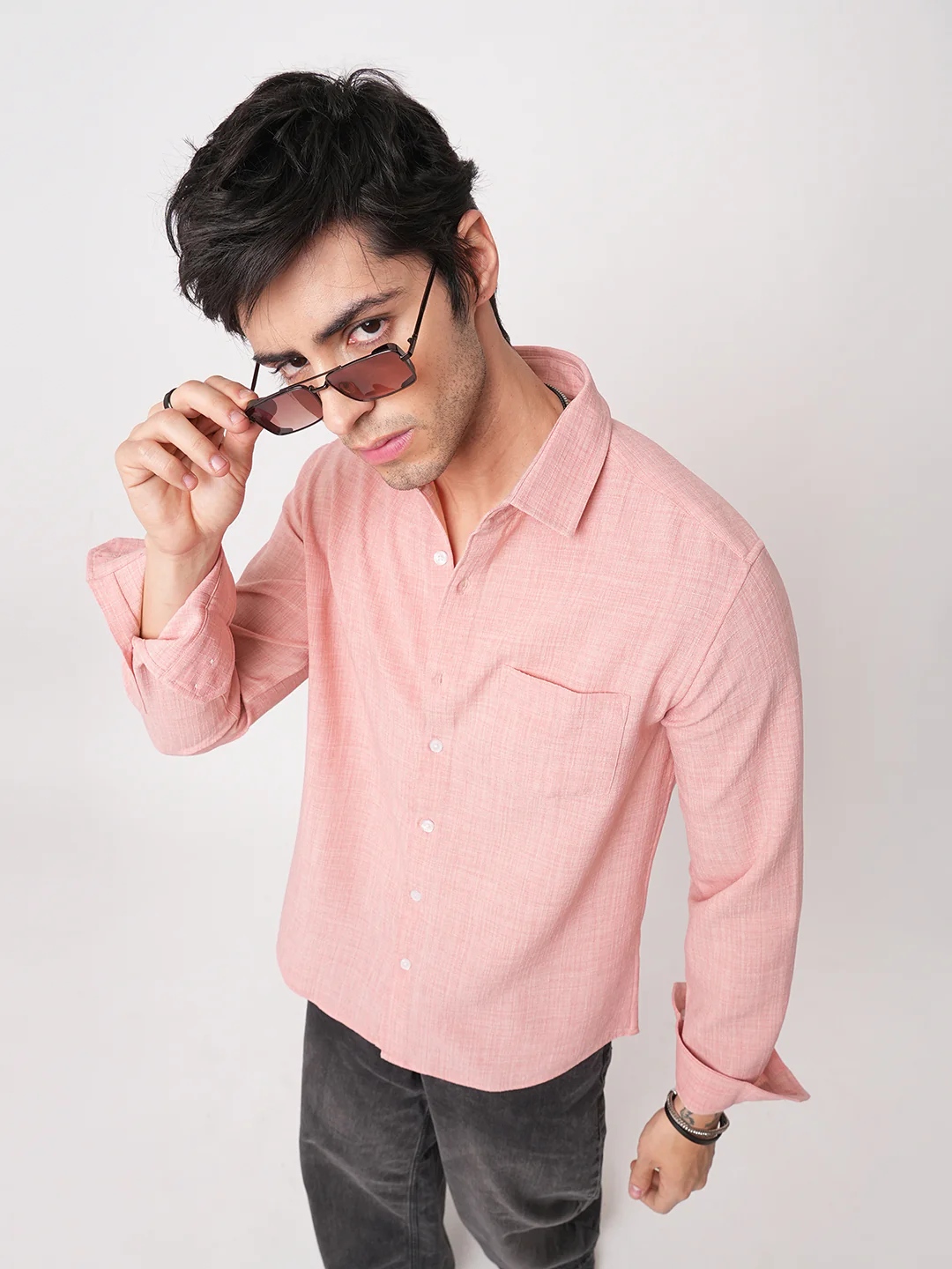 Coral Slub Textured Shirt - Image 2