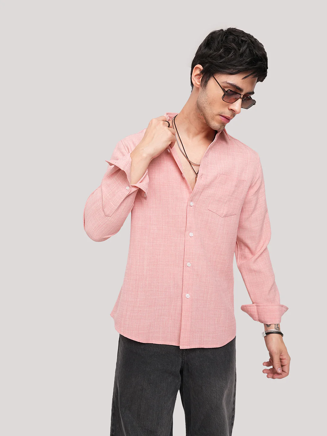 Coral Slub Textured Shirt - Image 4