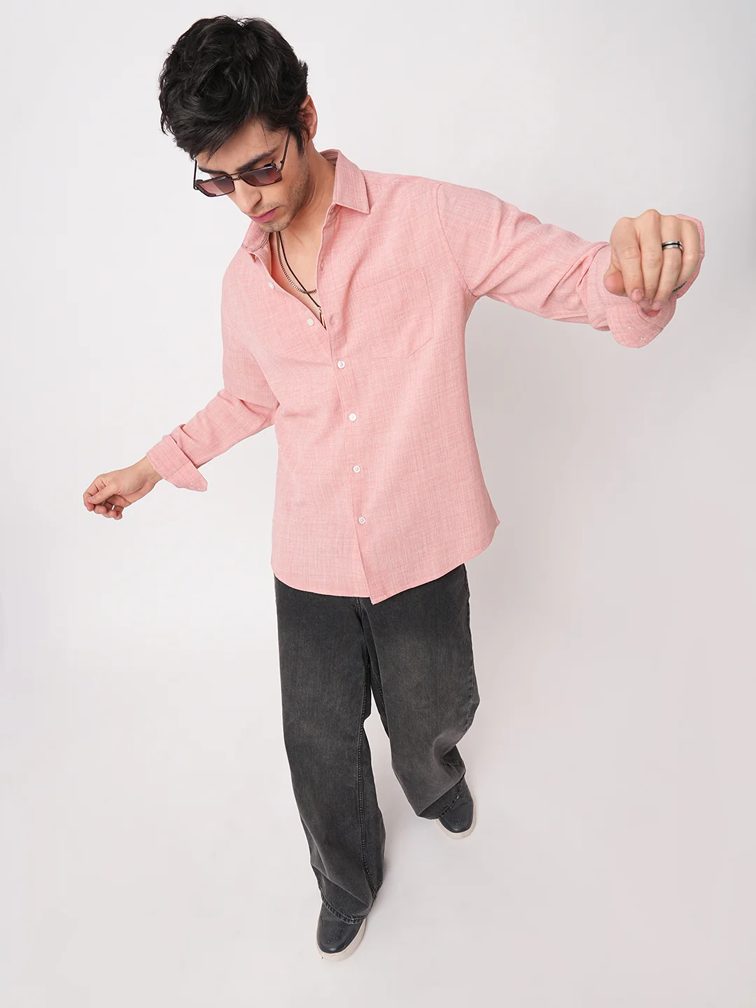 Coral Slub Textured Shirt - Image 7