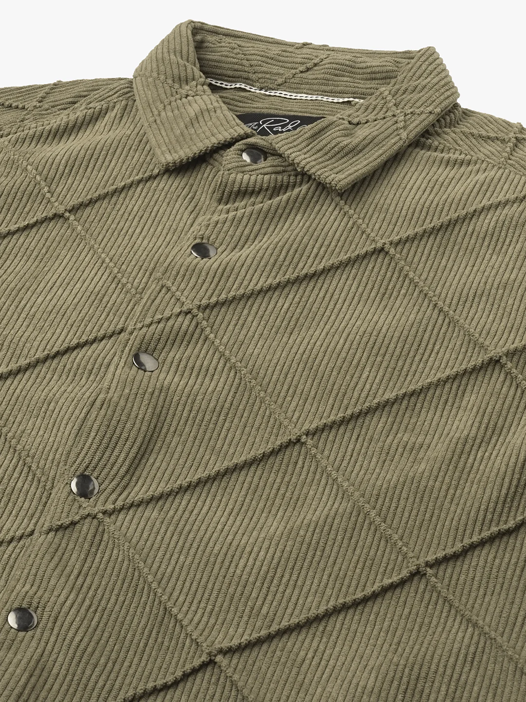 Cordcraft Olive Crosshatch Statement Shirt - Image 3