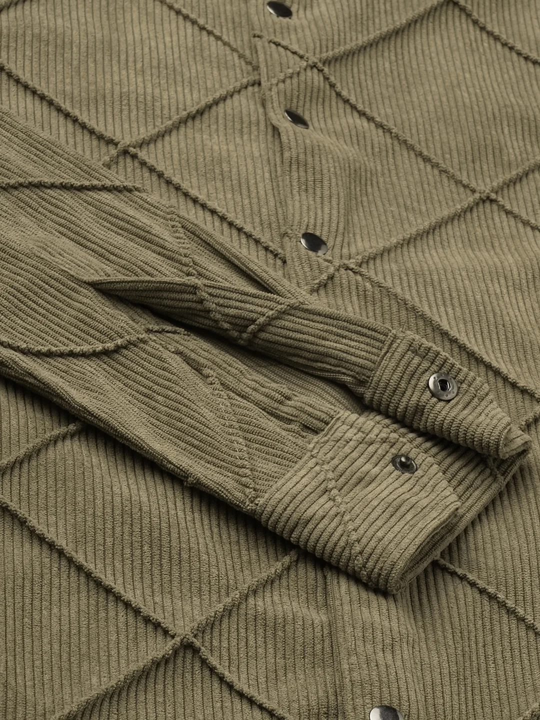 Cordcraft Olive Crosshatch Statement Shirt - Image 9