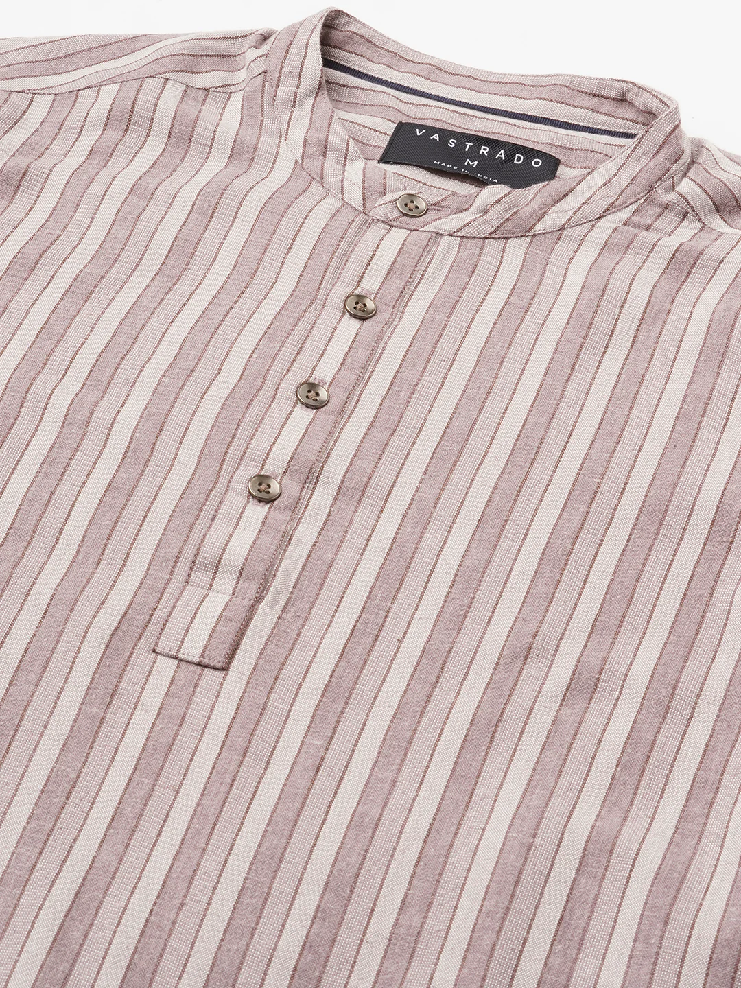 Cordovan Maroon Awning Stripe Kurta - Image 3