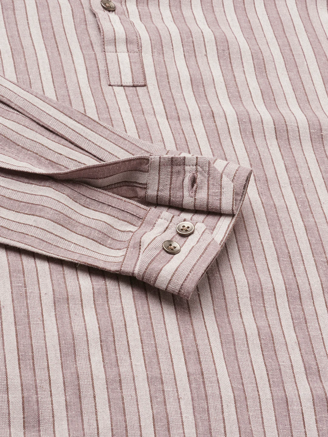 Cordovan Maroon Awning Stripe Kurta - Image 9