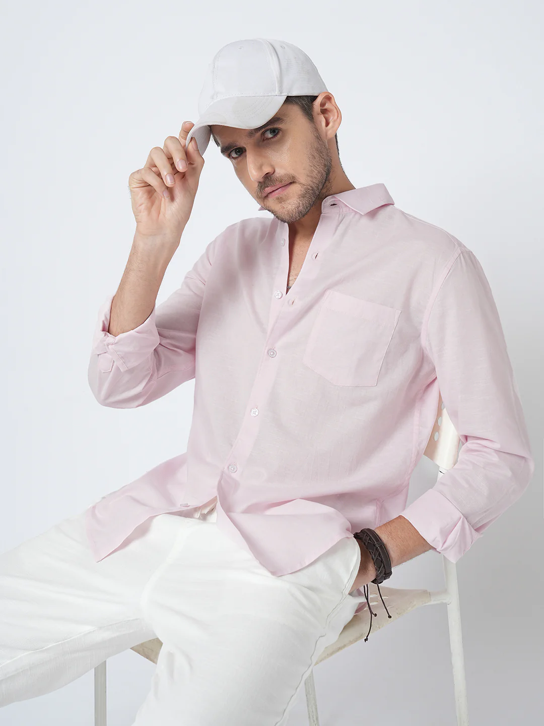 Cotton Candy Pink Slub Shirt