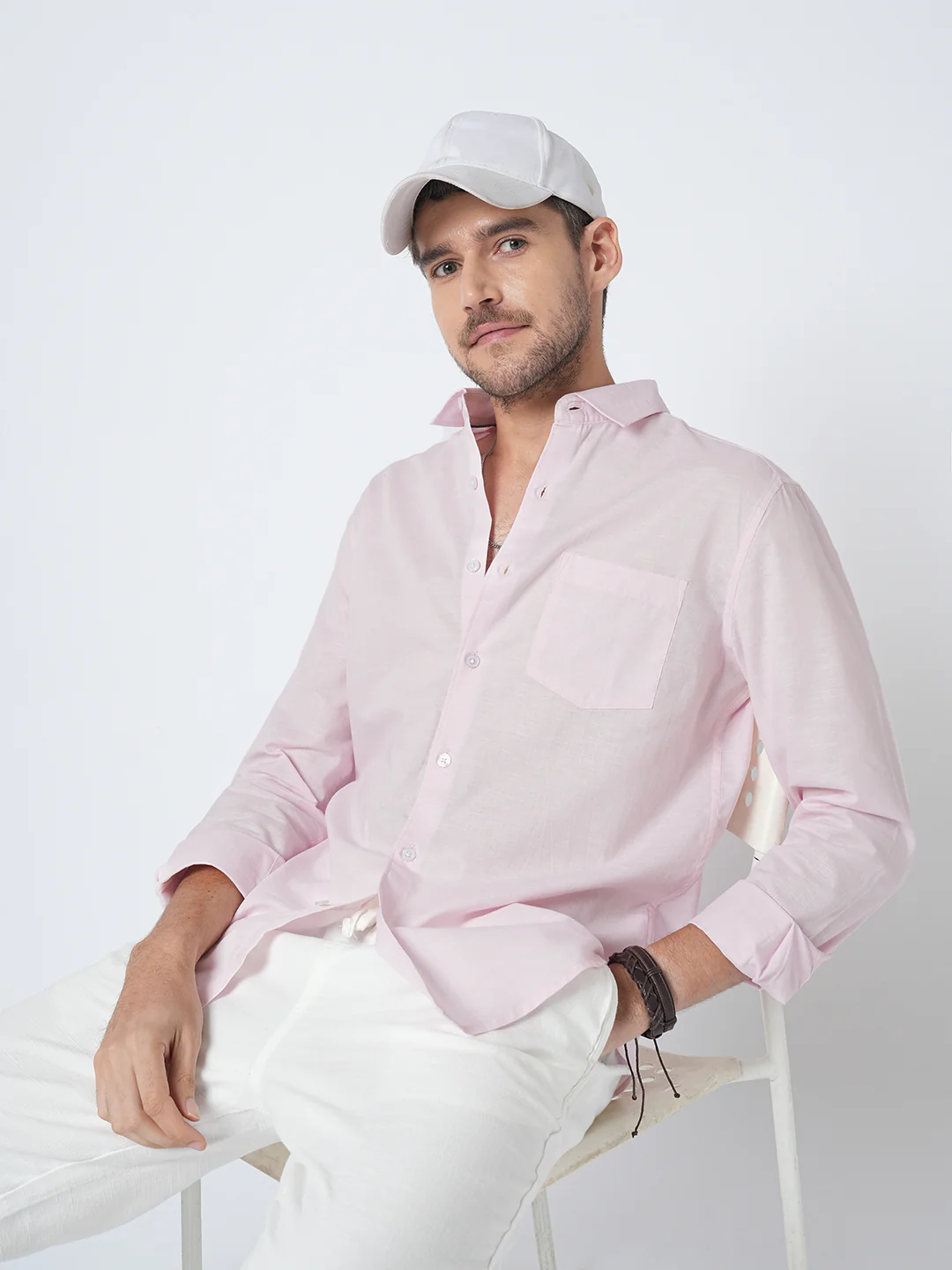 Cotton Candy Pink Slub Shirt - Image 4