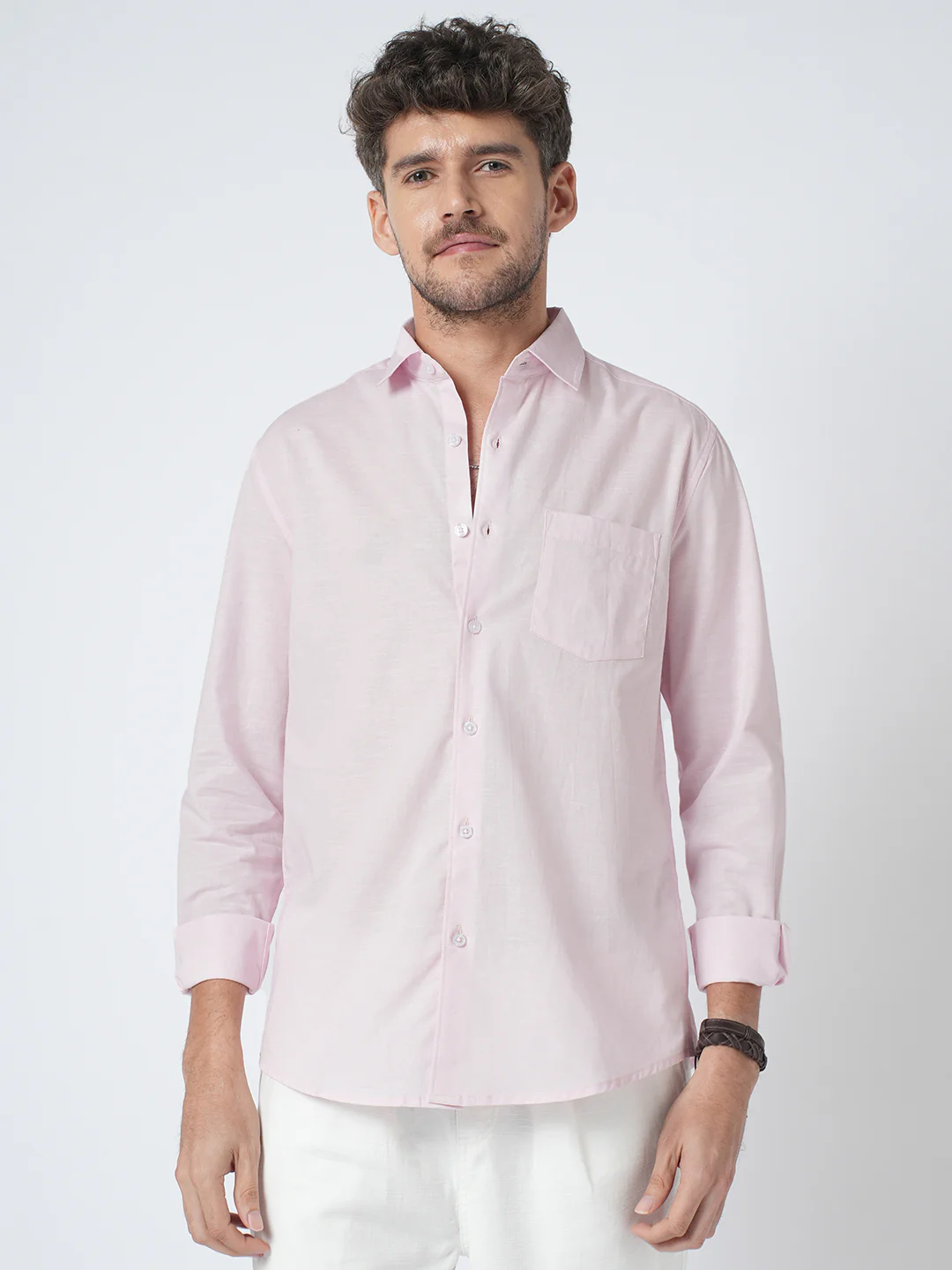 Cotton Candy Pink Slub Shirt - Image 5