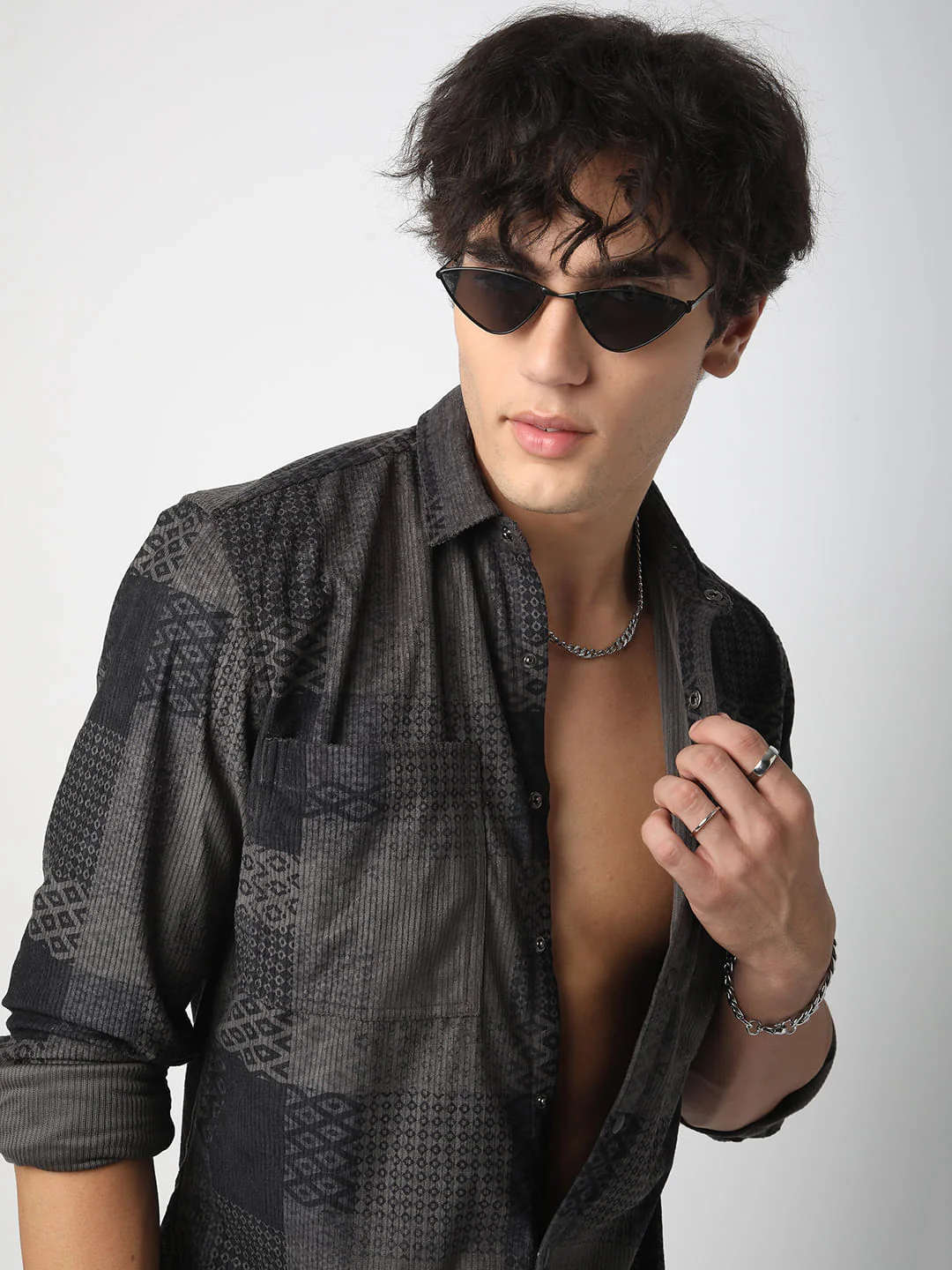 Couture Shadow Grey Double Pocket Corduroy Overshirt - Image 2