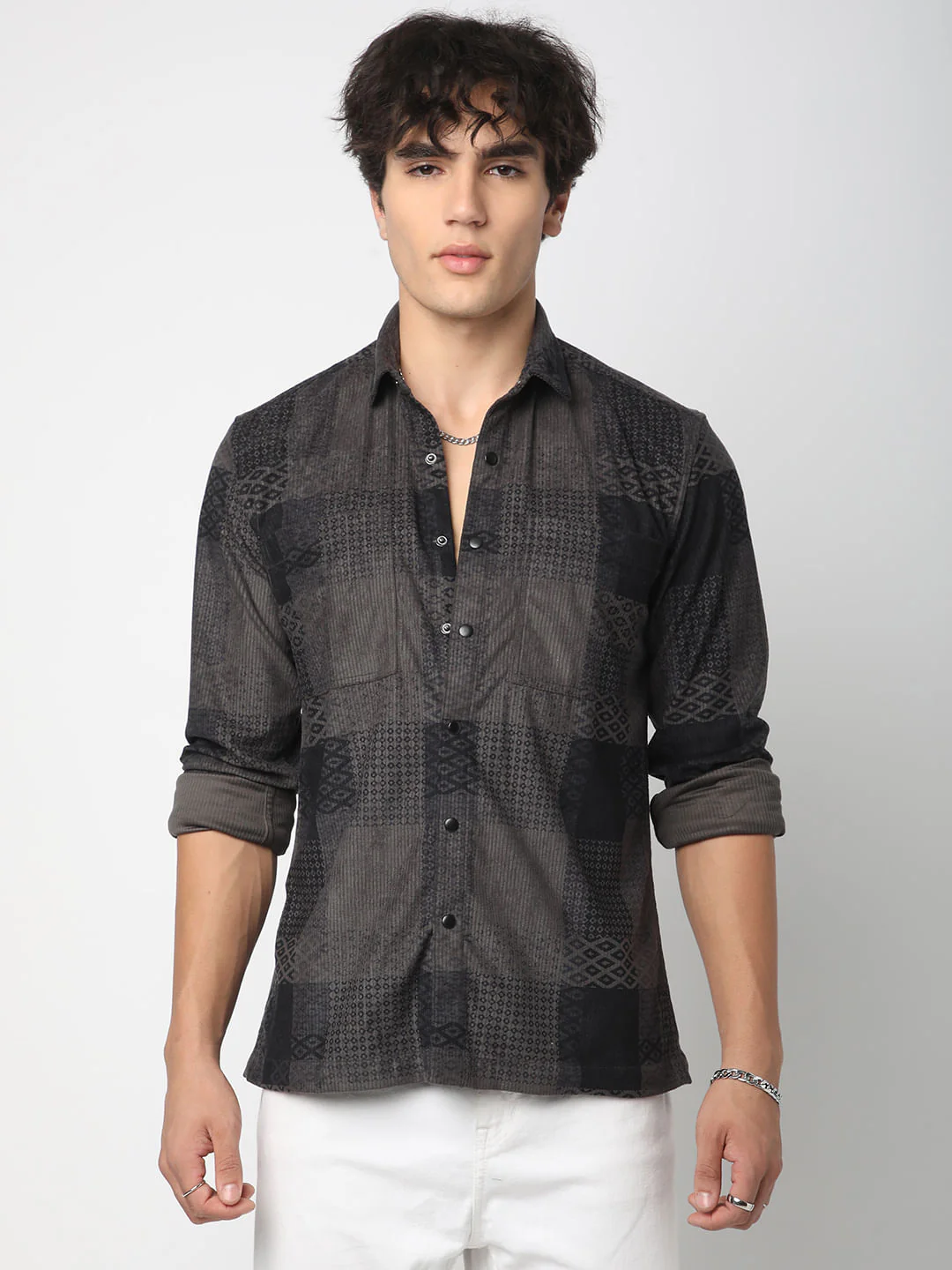 Couture Shadow Grey Double Pocket Corduroy Overshirt - Image 5