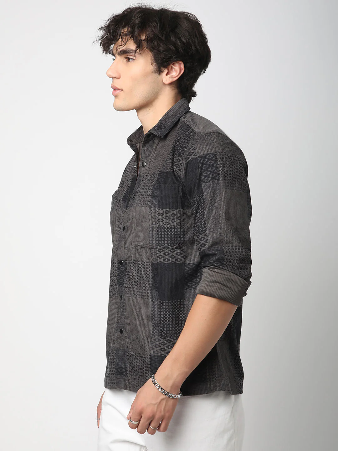 Couture Shadow Grey Double Pocket Corduroy Overshirt - Image 6