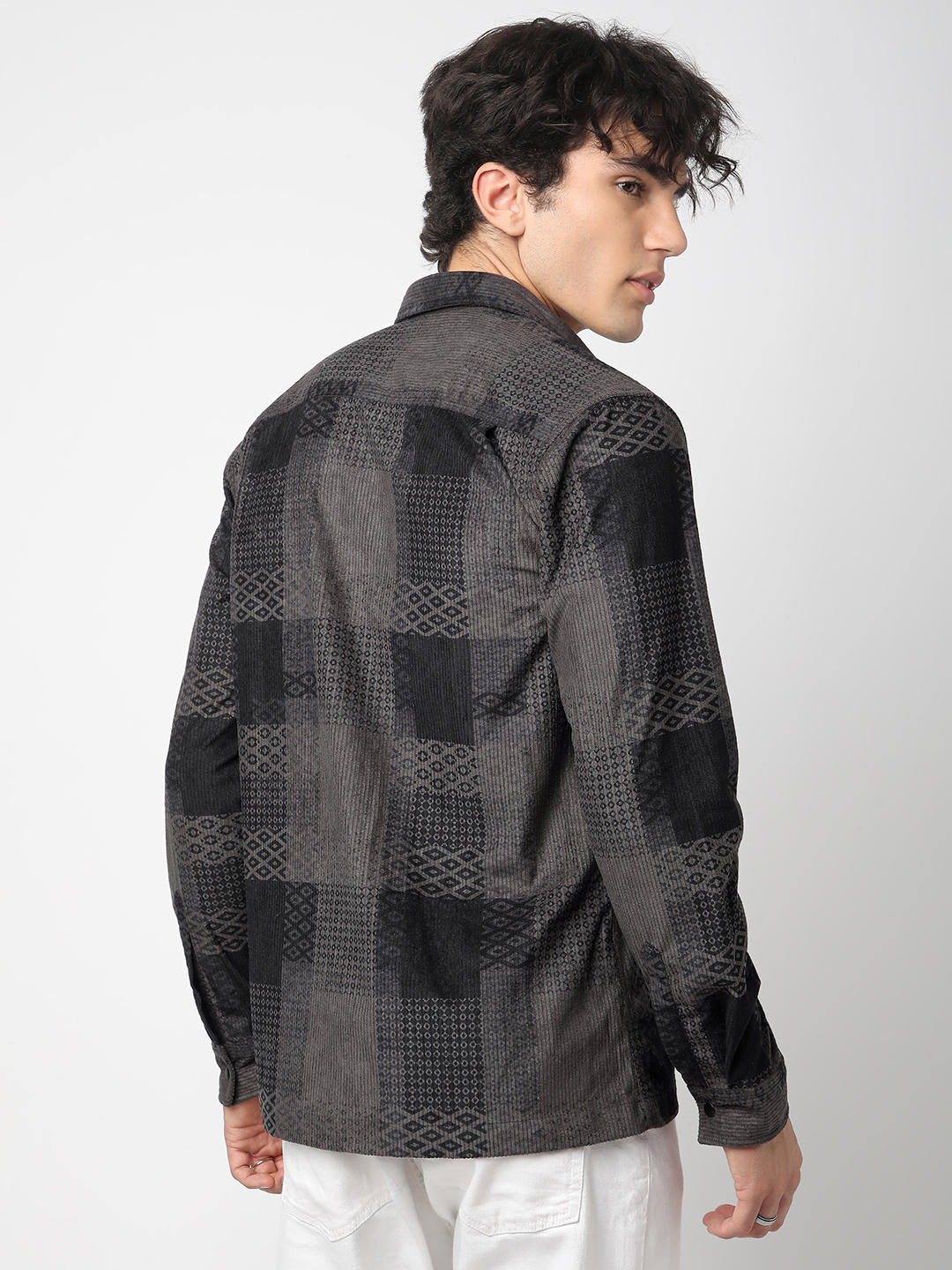 Couture Shadow Grey Double Pocket Corduroy Overshirt - Image 7