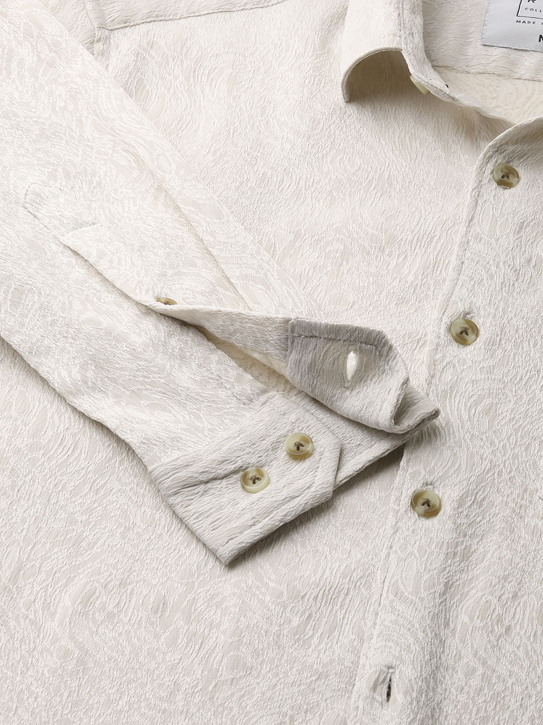 Cream Jacquard Shirt - Image 3
