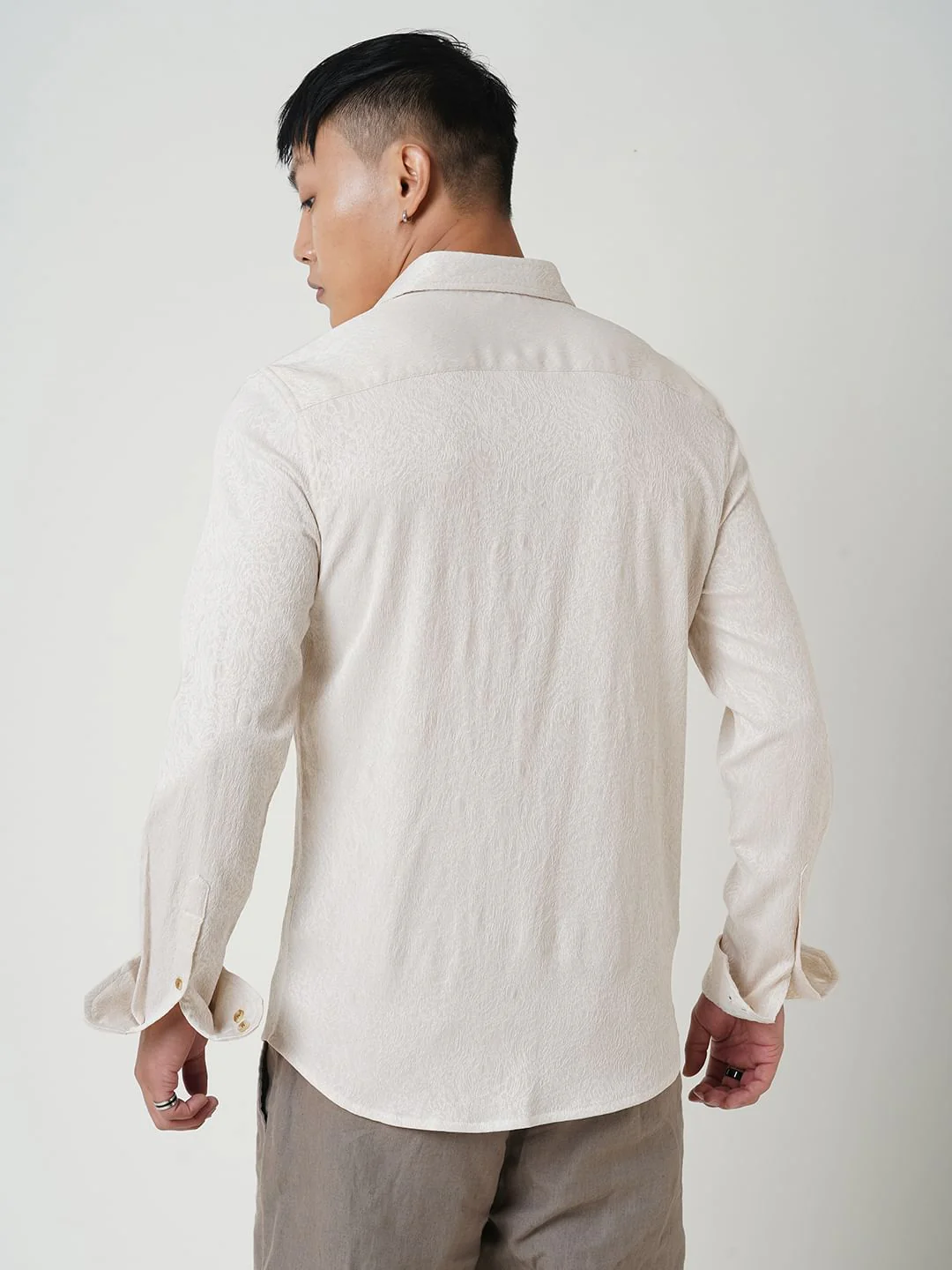 Cream Jacquard Shirt - Image 7