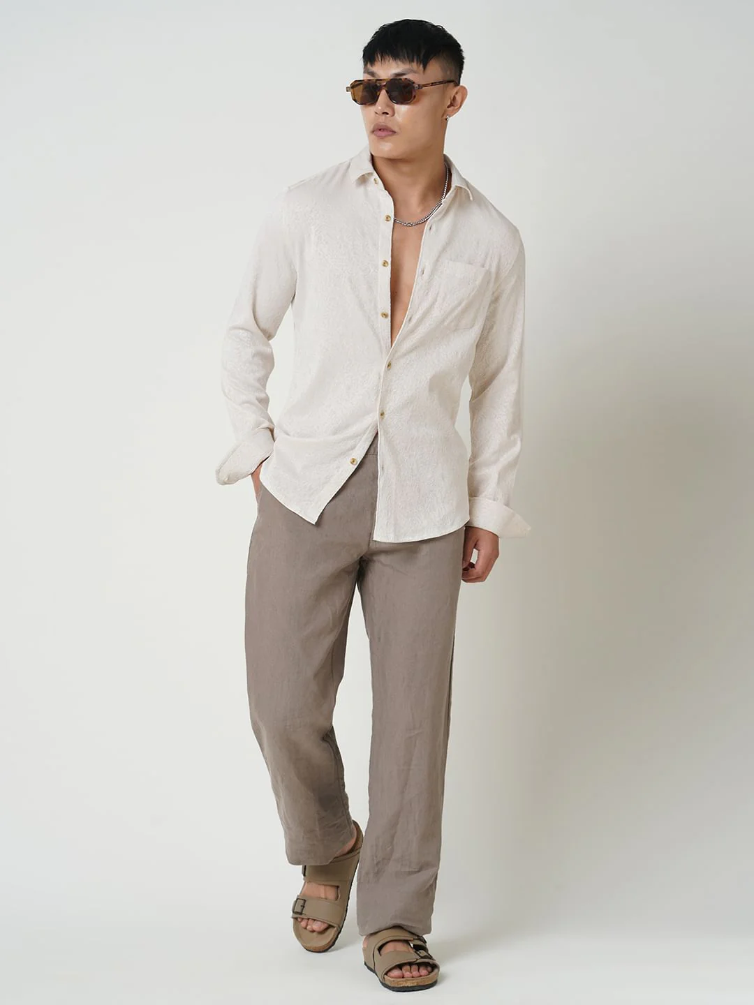 Cream Jacquard Shirt - Image 8