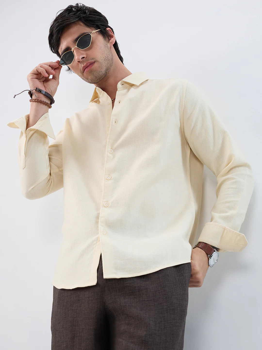 Creamstone Micro-Weave Textured Shirt - Image 2