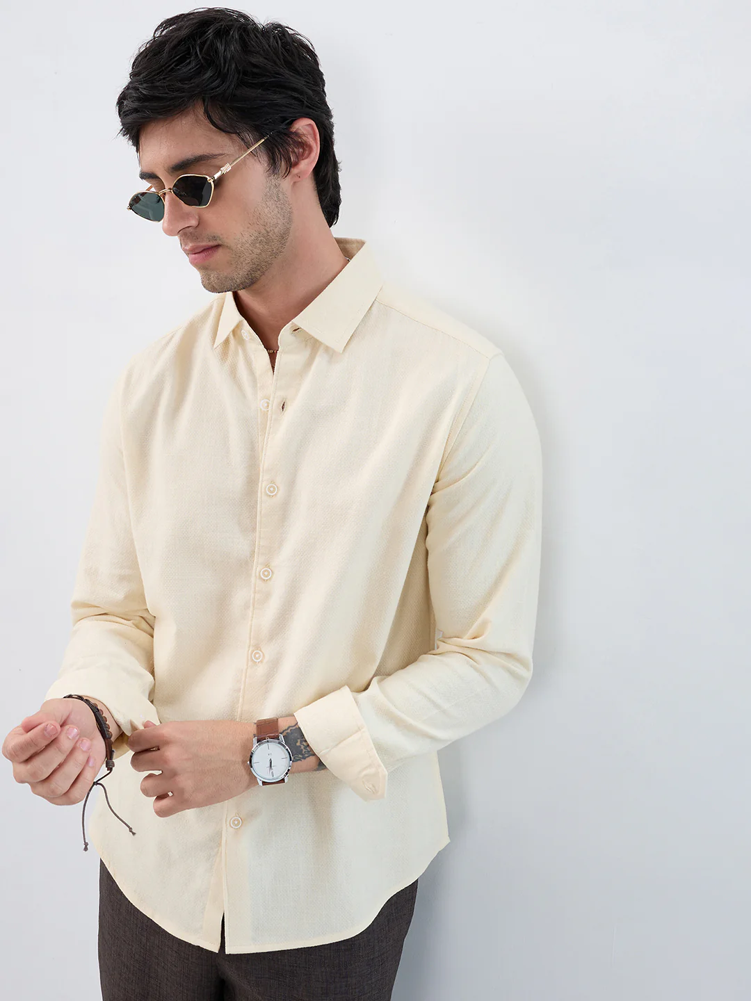 Creamstone Micro-Weave Textured Shirt - Image 4