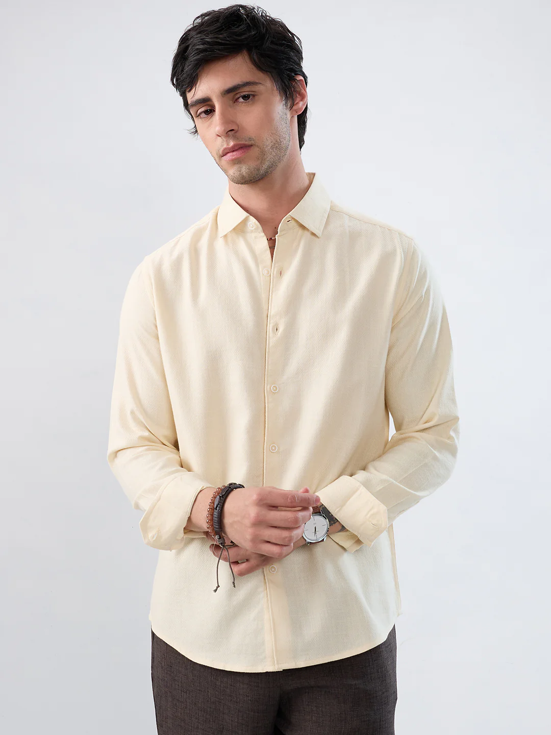 Creamstone Micro-Weave Textured Shirt - Image 5