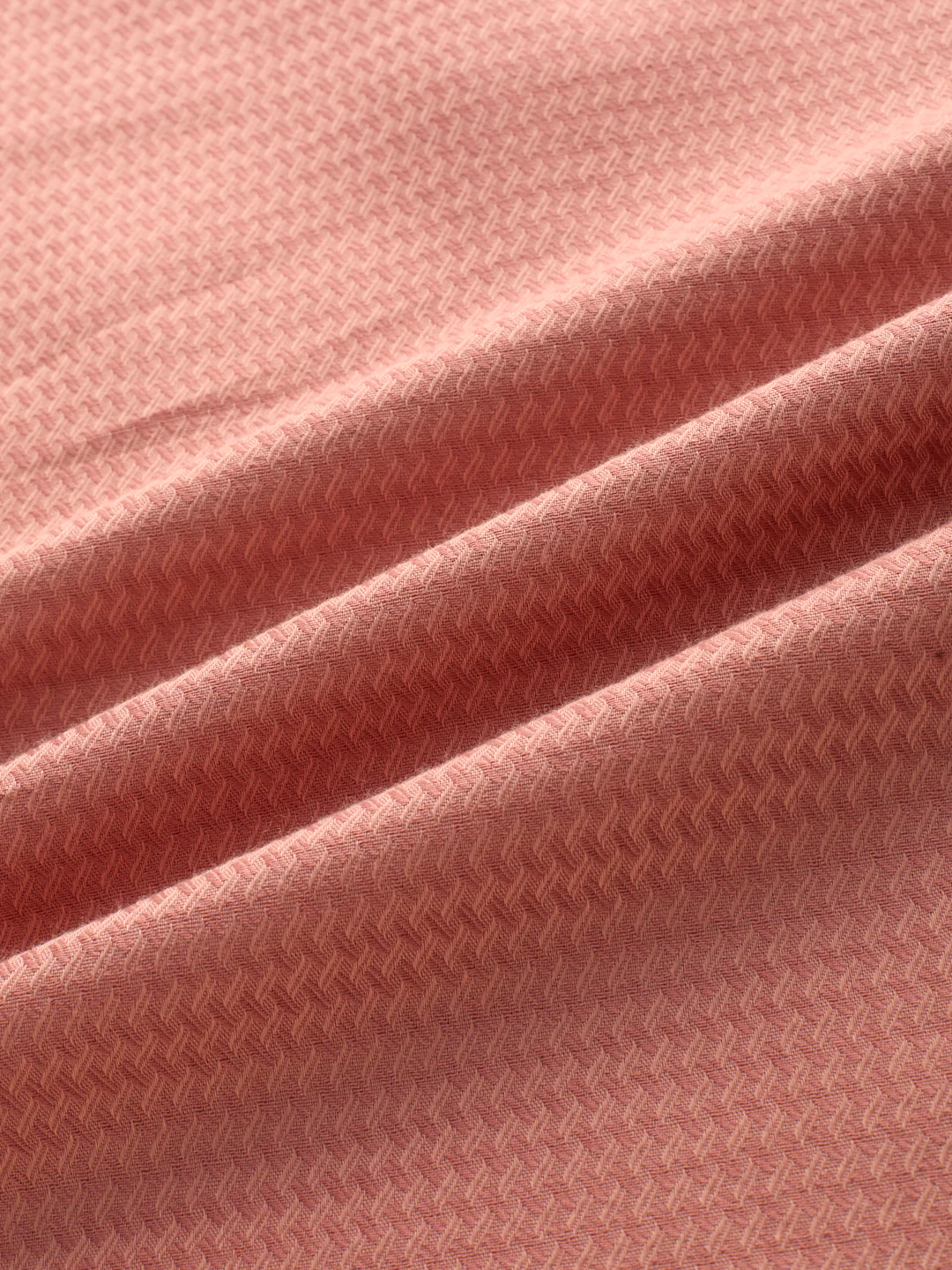 Creamy Peach Wavy Textured Kurta - Image 3