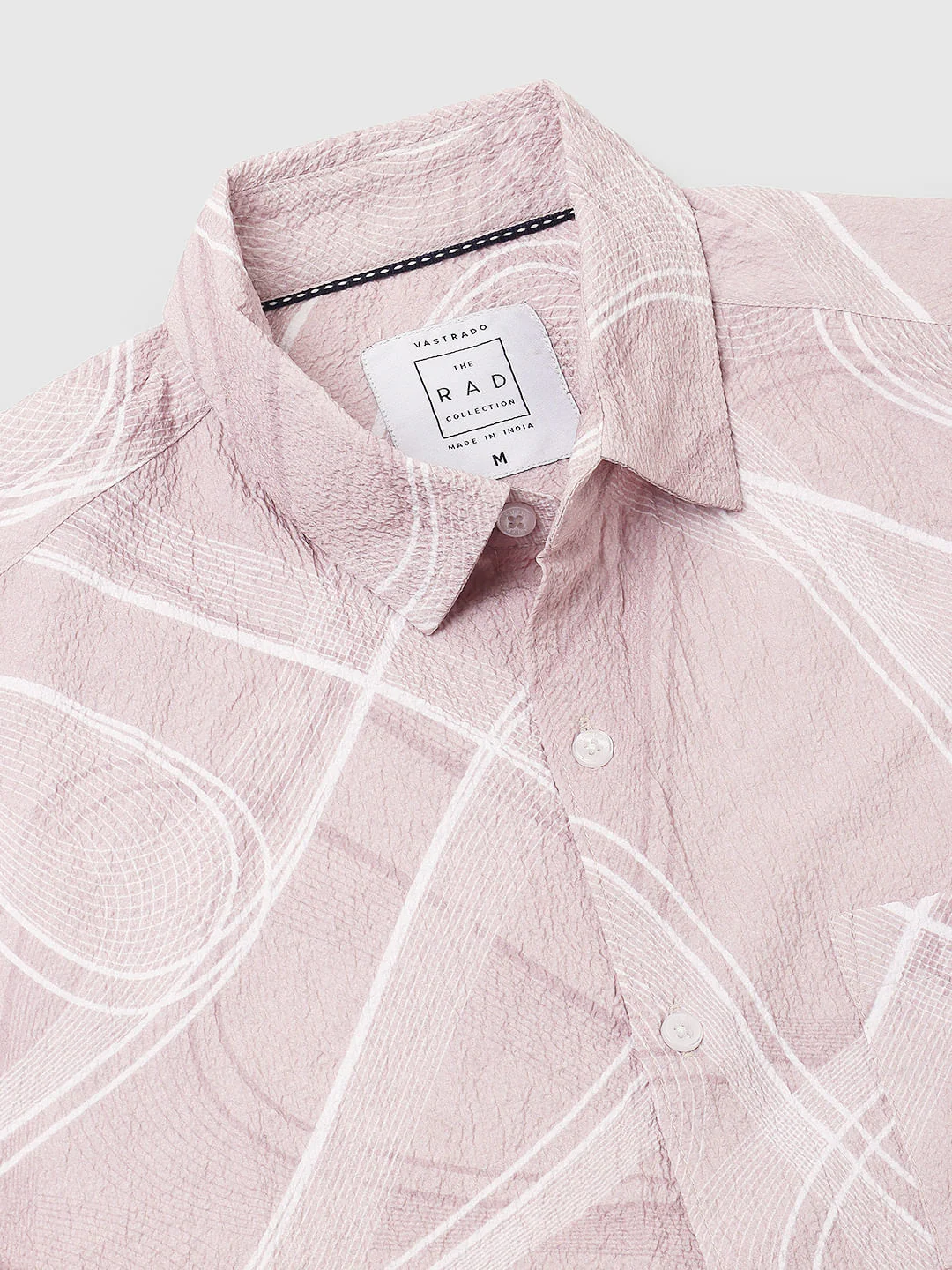Creased Almond Beige Abstract Printed Shirt - Image 9