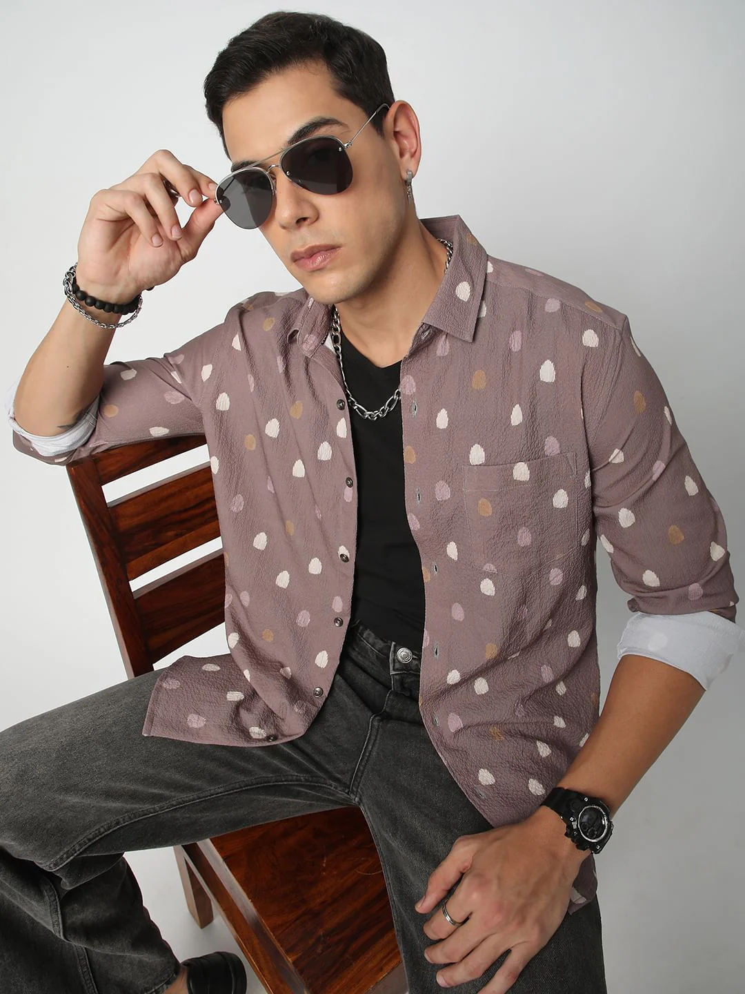 Creased Multicolour Printed Shirt - Image 2