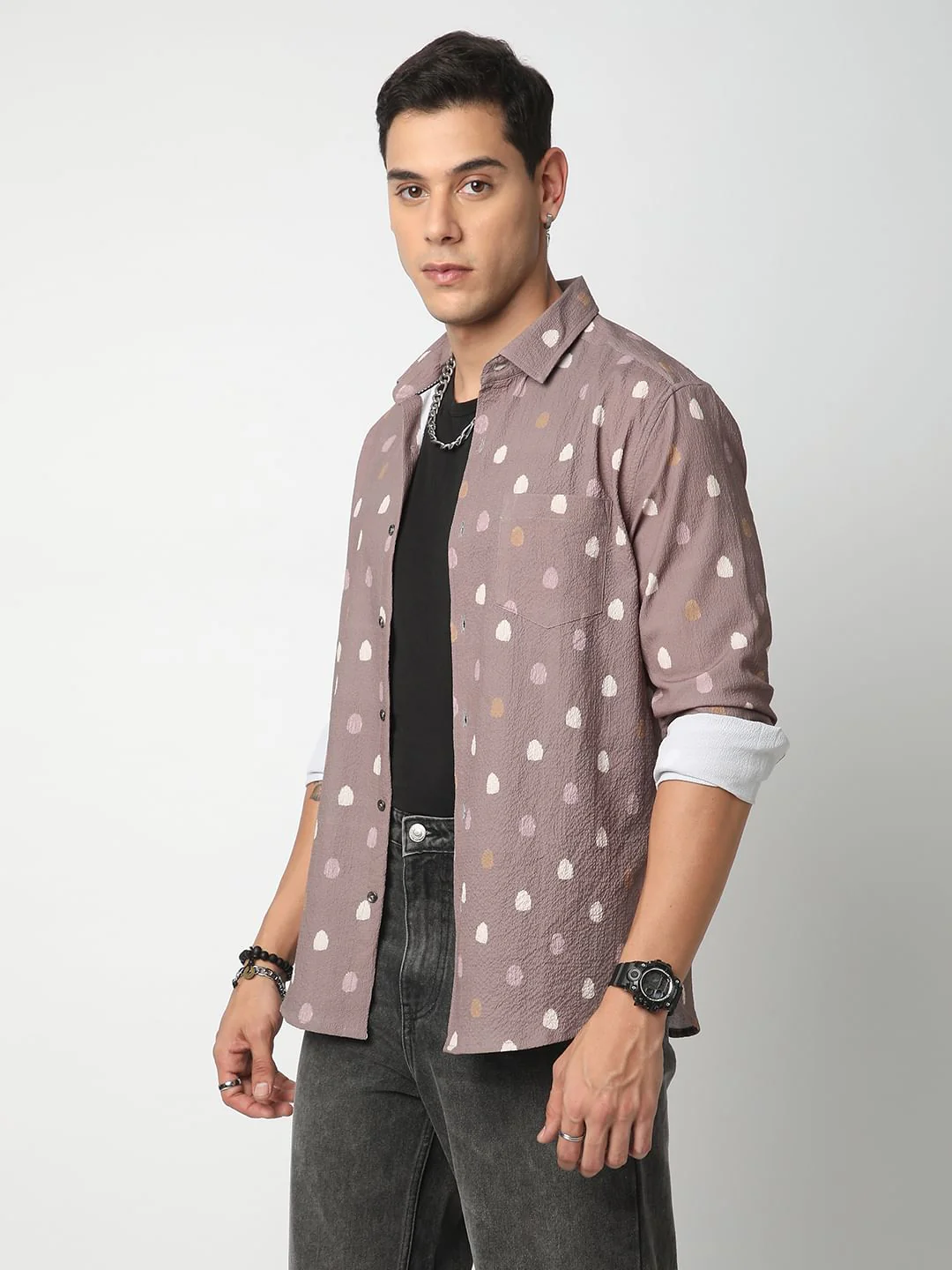 Creased Multicolour Printed Shirt - Image 5