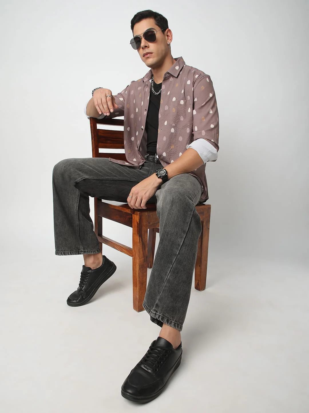 Creased Multicolour Printed Shirt - Image 7