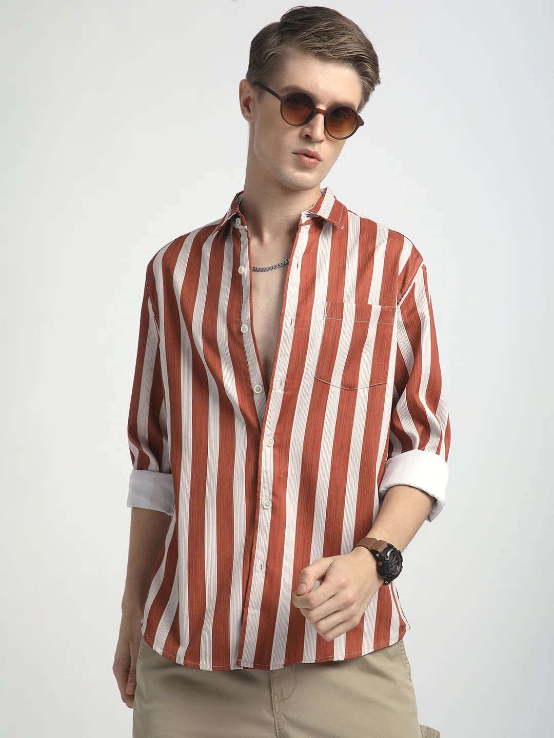 Crimson Red Luxe Jacquard Shirt - Image 4
