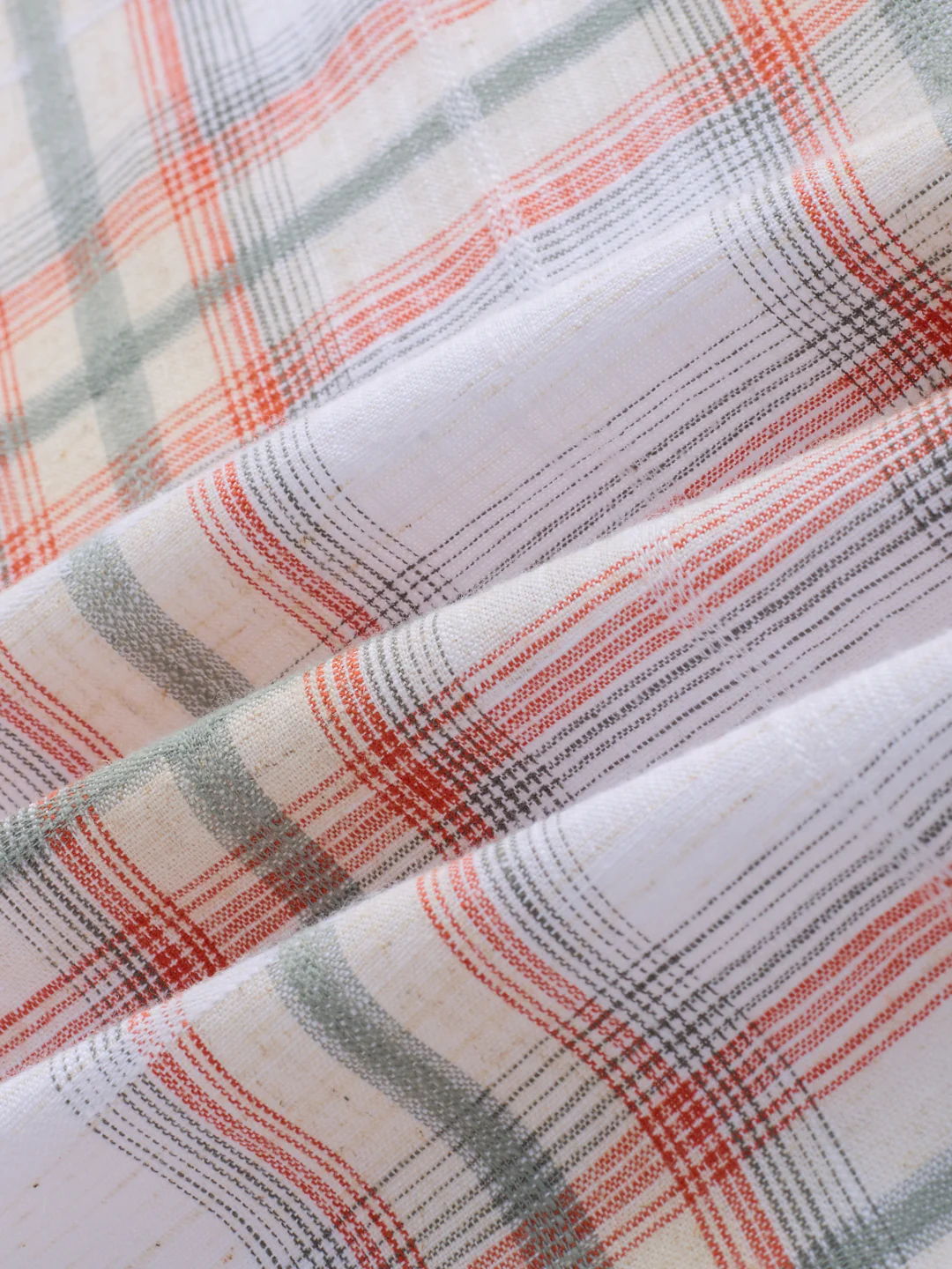 Crimson Thread Plaid Textured Checks Boxy Fit Crop Shirt - Image 3