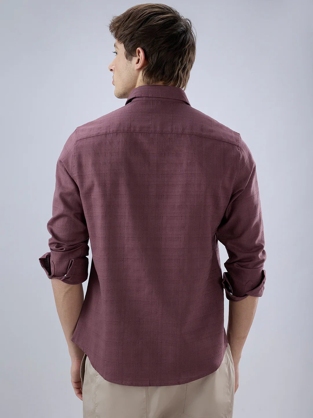 Dark Cocoa Fine Weave Textured Shirt - Image 7