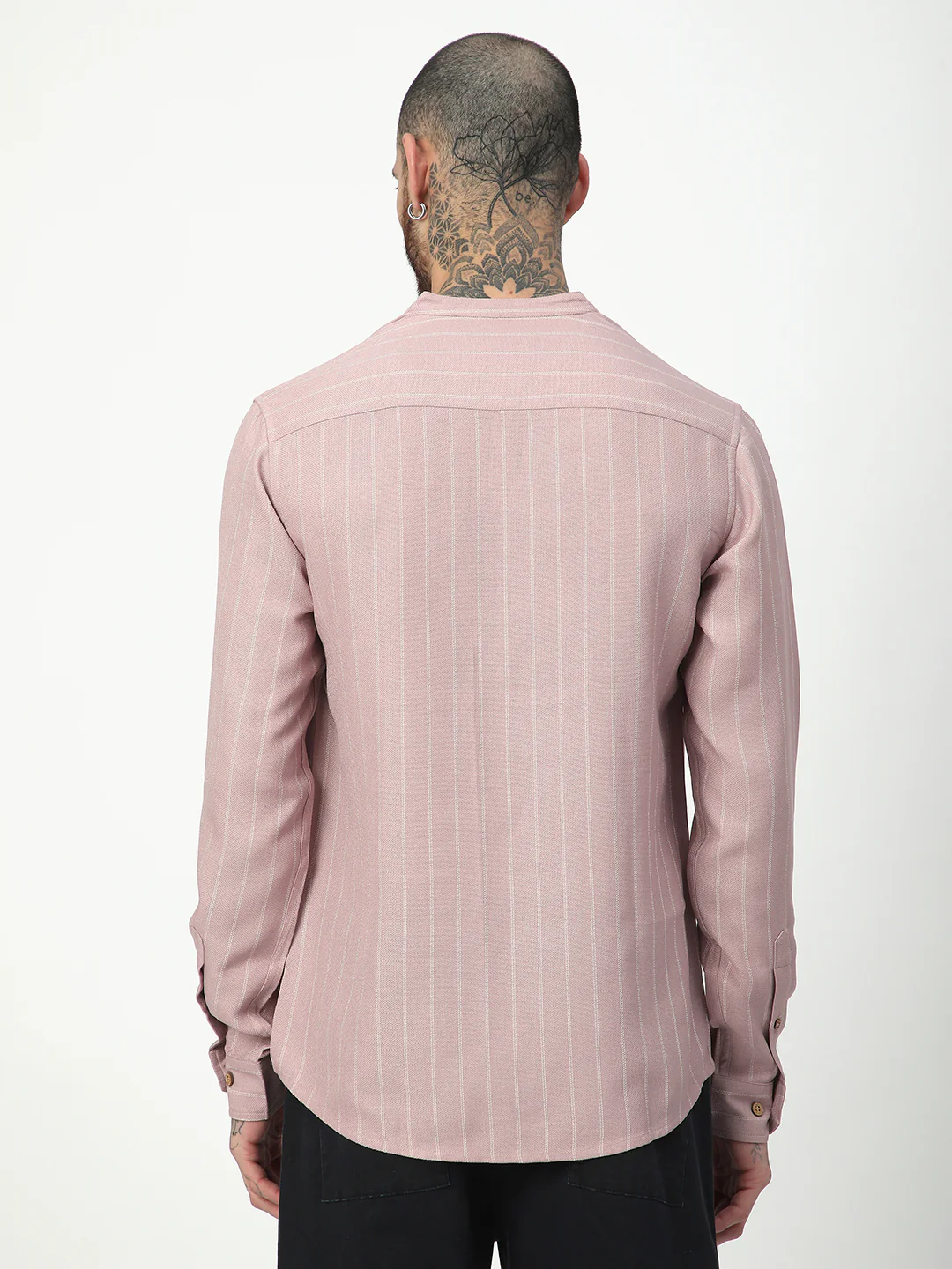 Dark Pastel Pink Striped Kurta - Image 7