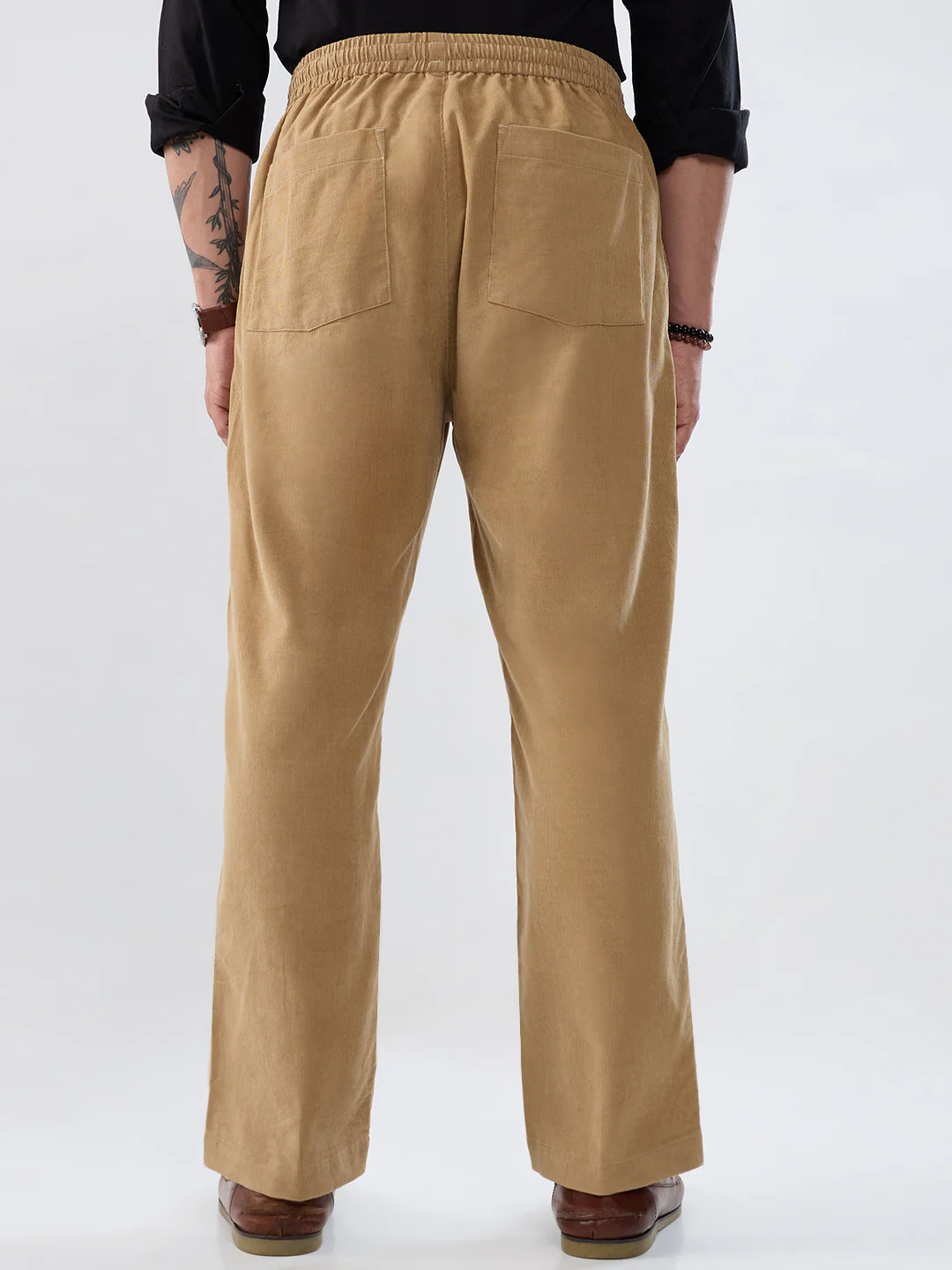 Death Valley Beige Corduroy Tapered Trousers - Image 6
