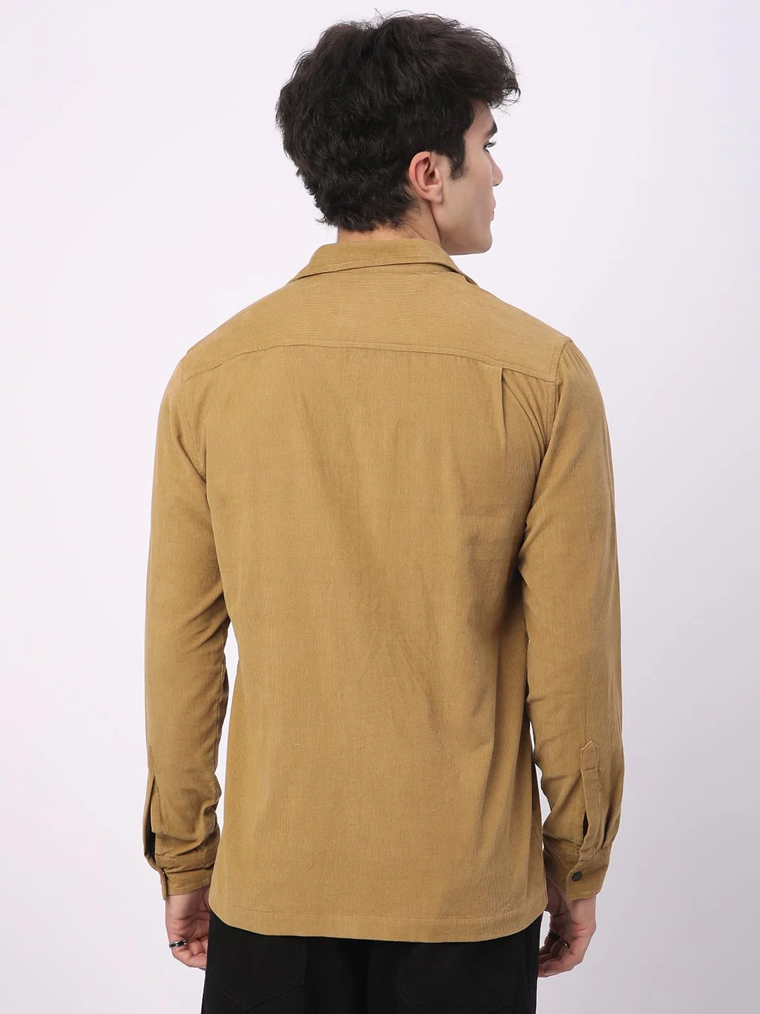 Debonair Khaki Double Pocket Corduroy Overshirt - Image 7