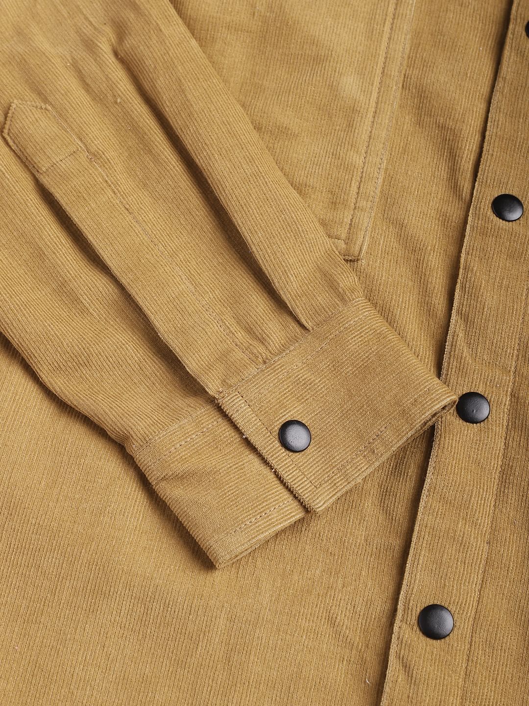 Debonair Khaki Double Pocket Corduroy Overshirt - Image 9