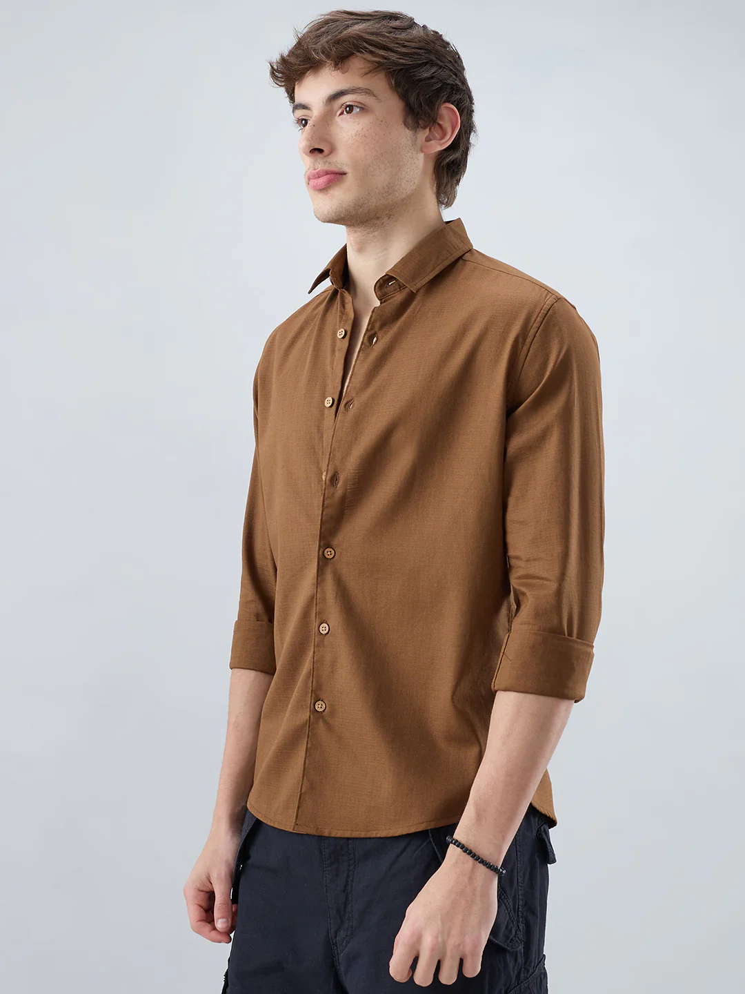 Deep Brown Dense Weave Shirt - Image 6