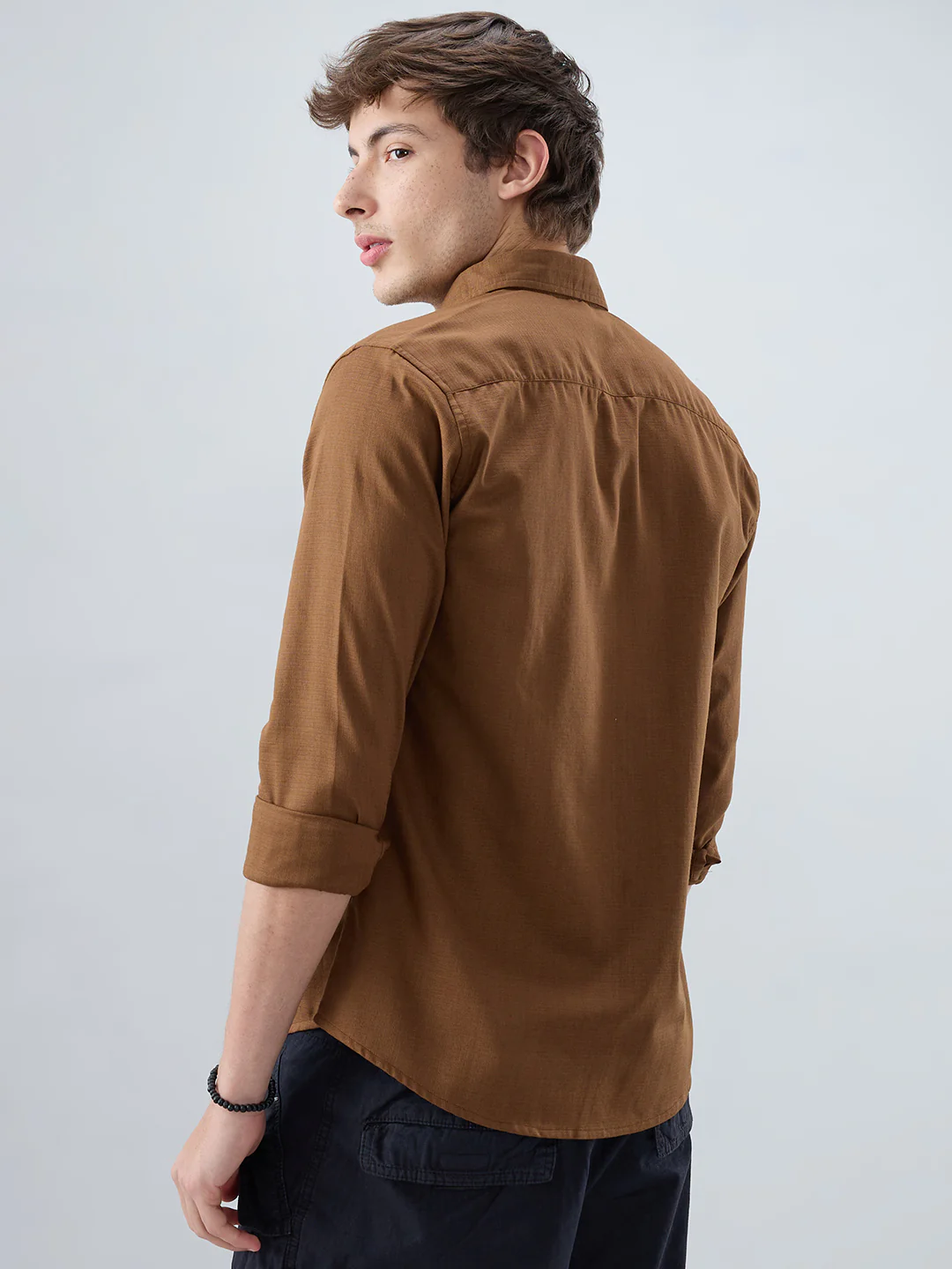 Deep Brown Dense Weave Shirt - Image 7