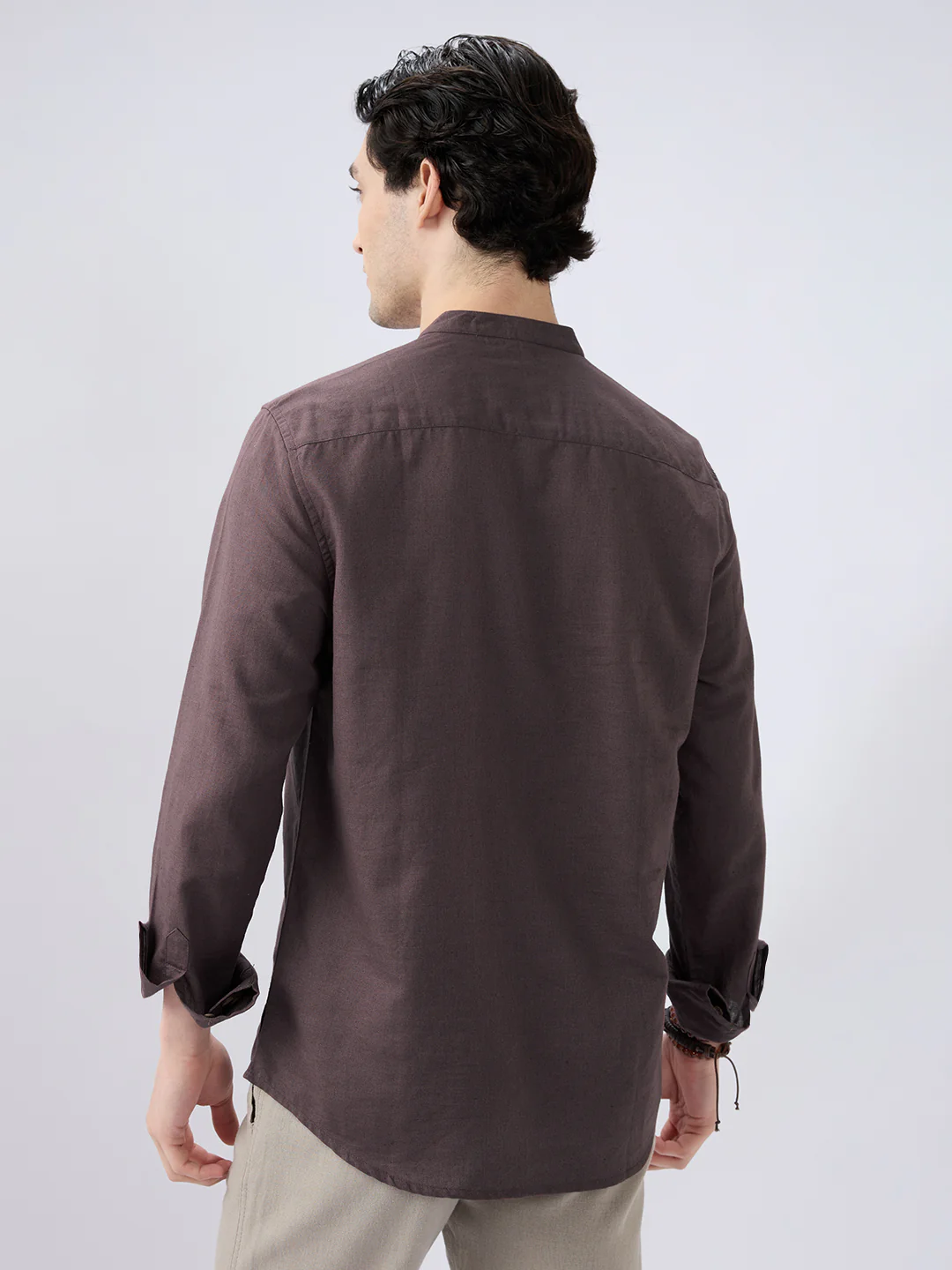 Deep Brown Everyday Linen Kurta - Image 7