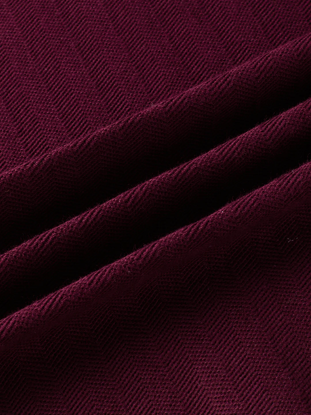 Deep Maroon Herringbone Knit Shirt - Image 9
