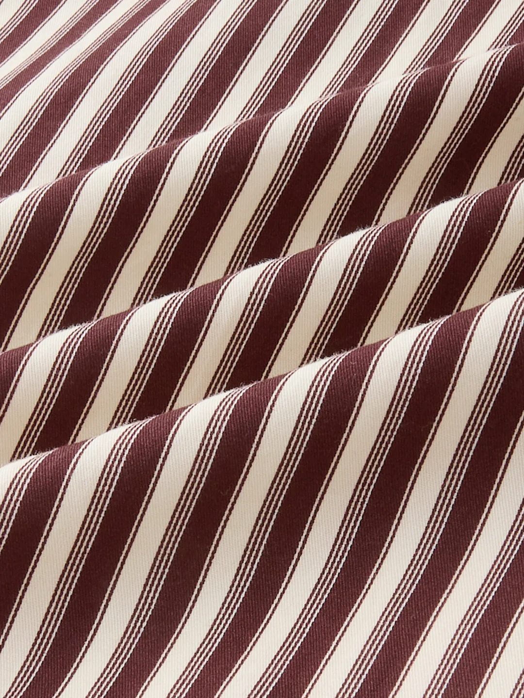 Deep Maroon & Ivory Striped Twin Pocket Oversized Crop Shirt - Image 9