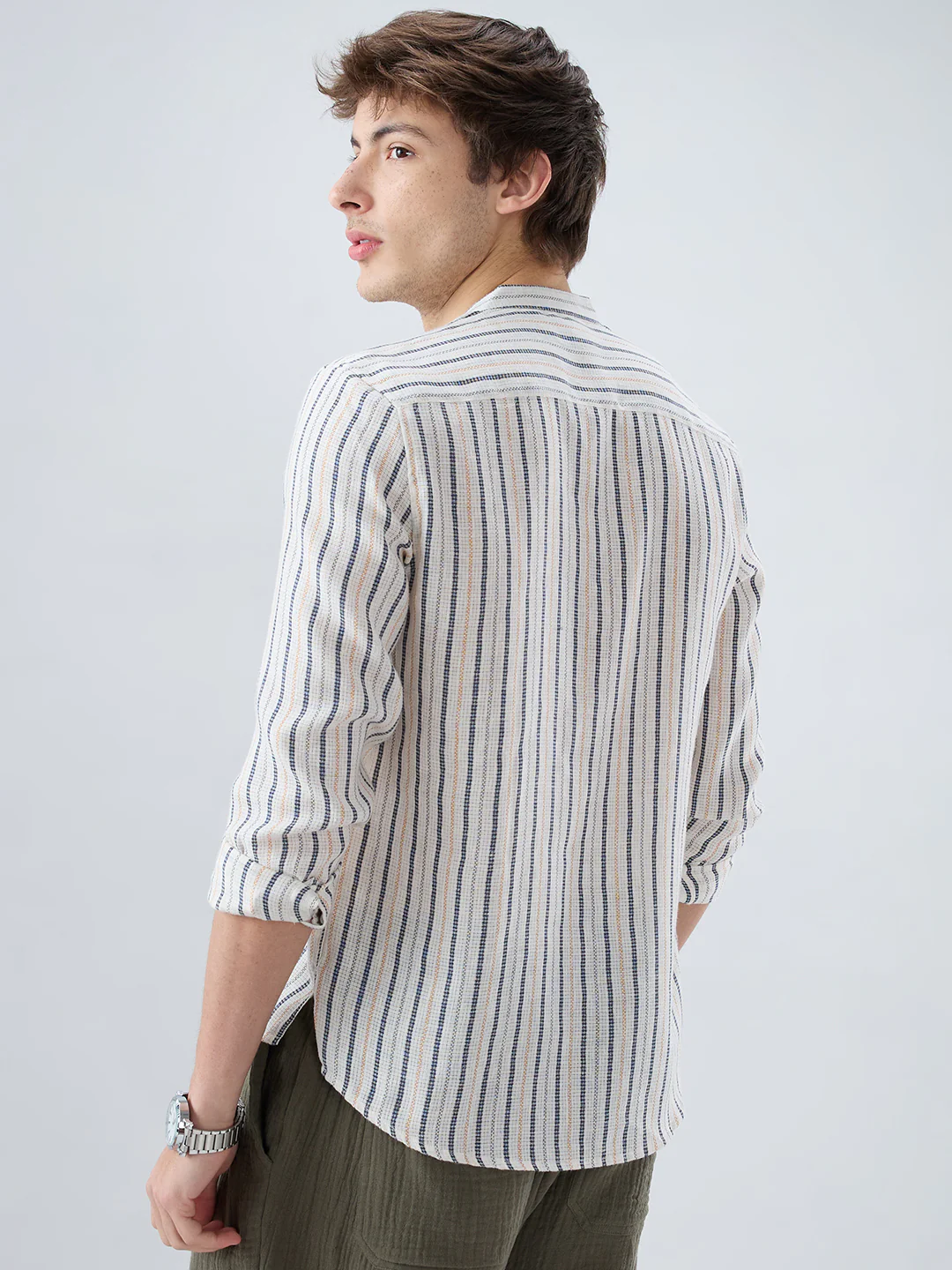 Delicate Micro Stitch Multicolor Stripe Kurta - Image 7