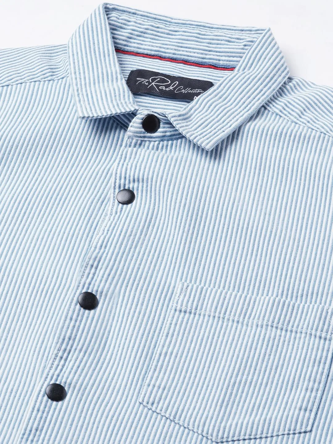 Denim Blue Pencil Stripe Shirt - Image 3