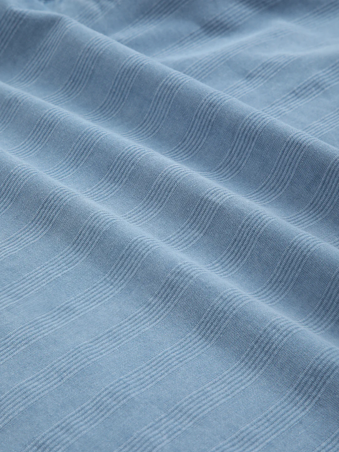 Denim Breeze Horizon Textured Notched Lapel Collar Oversized Shirt - Image 3