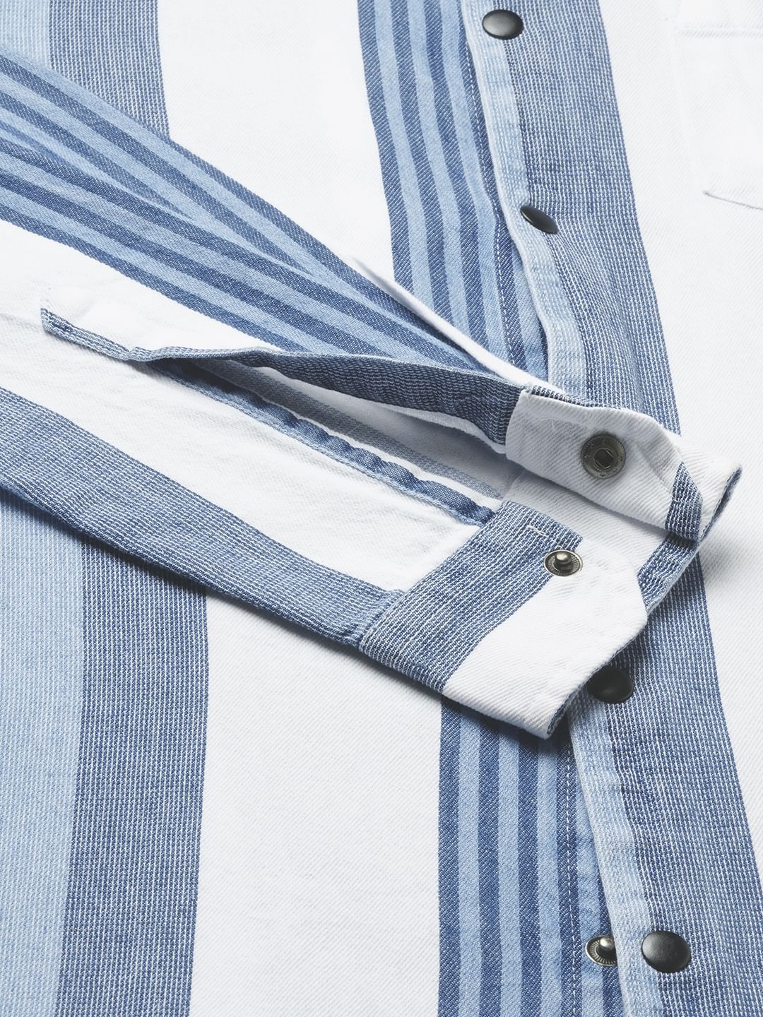 Denim Elegance Striped Shirt - Image 8